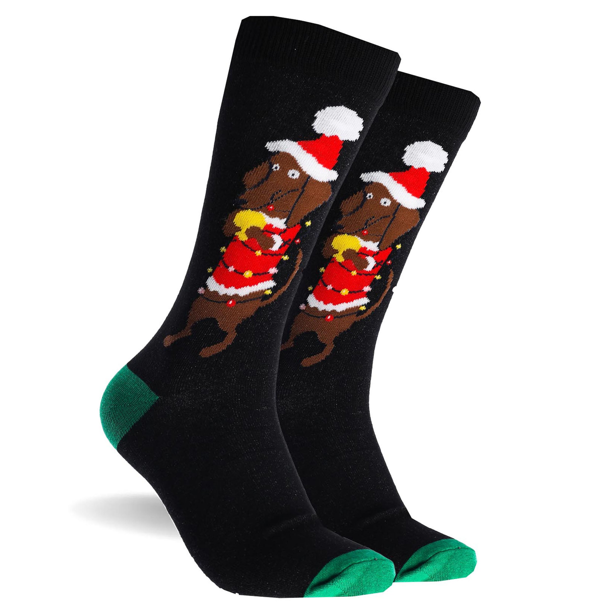 Men's 'Tis The Festive Season Cotton Crew Socks 3 Pack - Red, Green & Black - Image 5