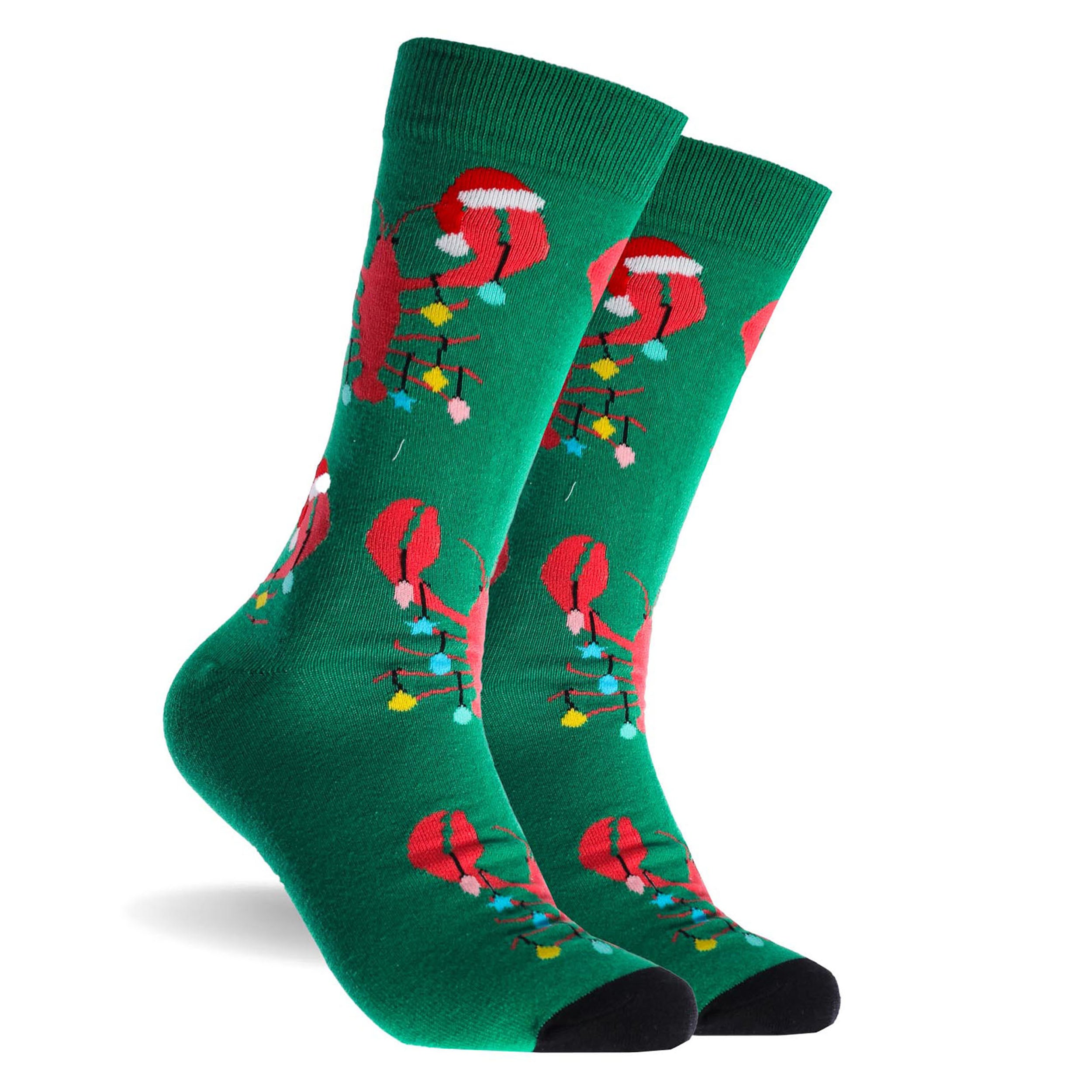 Men's 'Tis The Festive Season Cotton Crew Socks 3 Pack - Red, Green & Black - Image 4