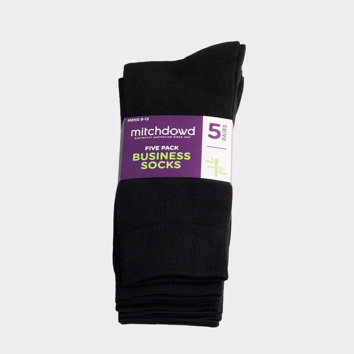 Mitchdowd Men’s Basic Bamboo Crew Socks 5 Pack