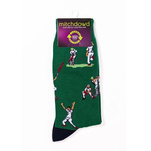 Men's That's Cricket Cotton Crew Socks - Green