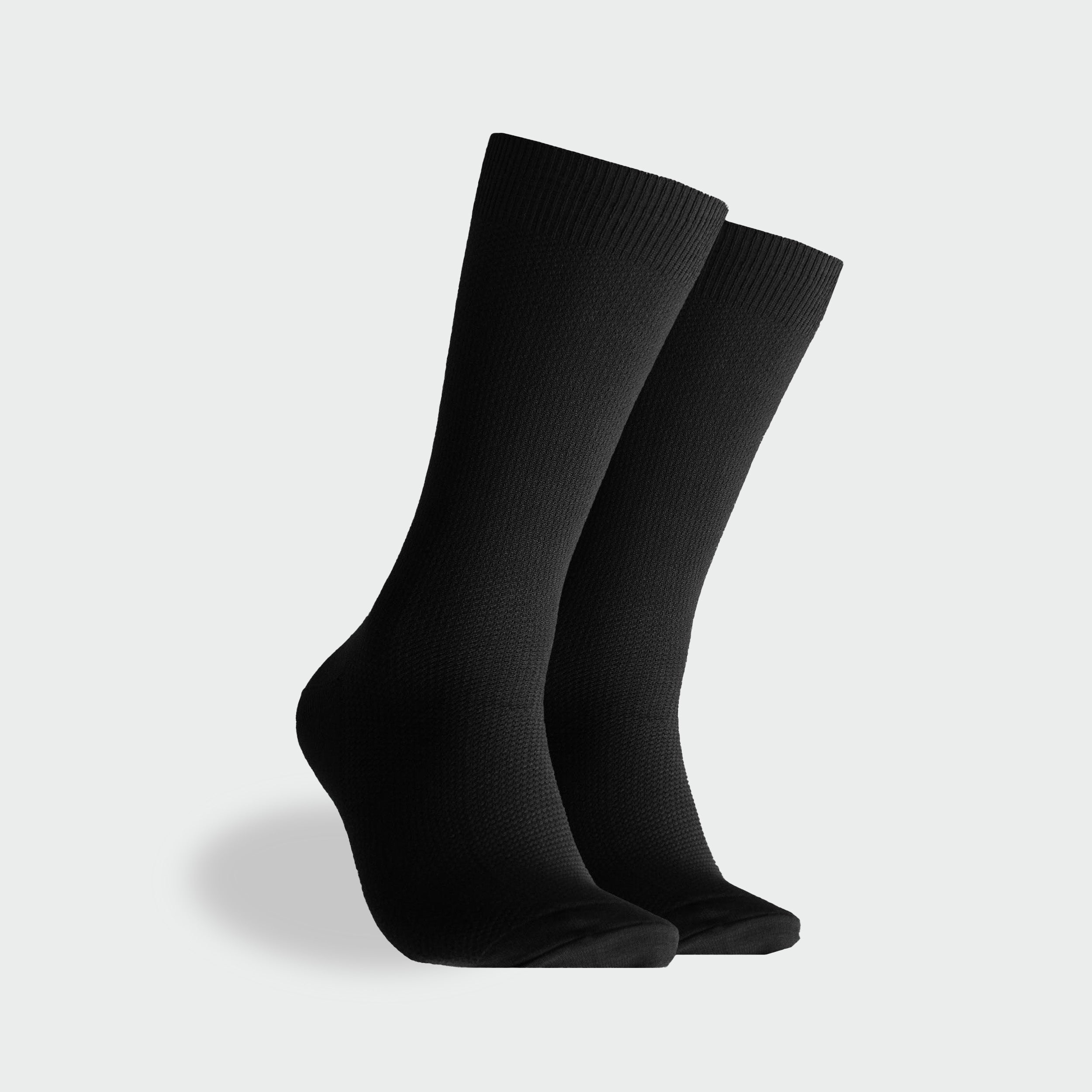 Mitchdowd Mens Waffle Bamboo Crew Socks - Black