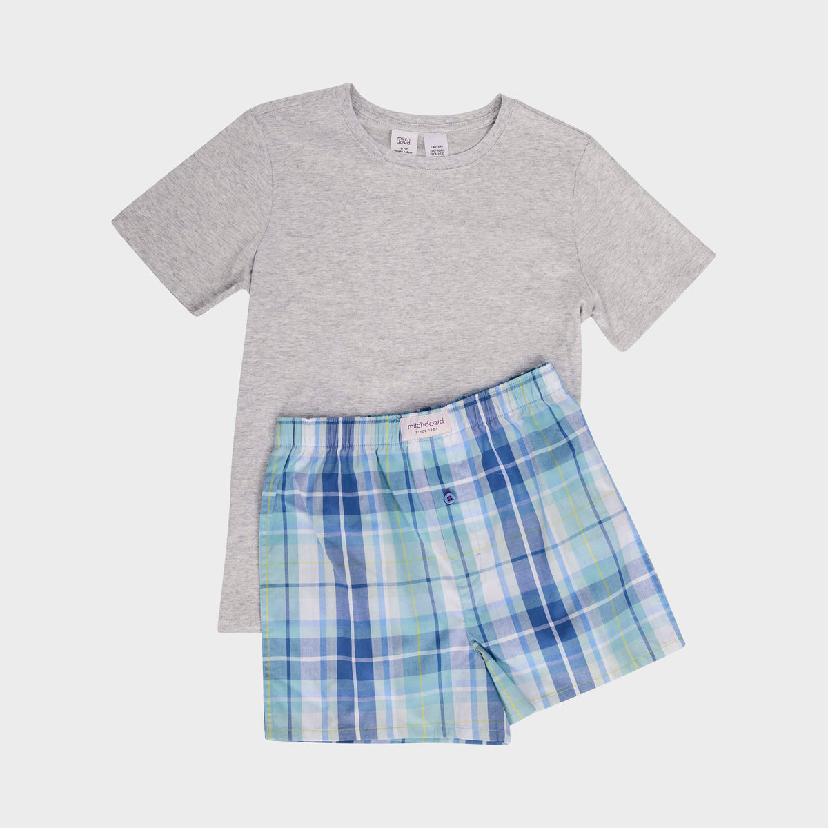Mitchdowd Boy's Summer Blues Cotton Pyjama Set