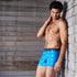 Men's Eco Rainbow Parrots Recycled Repreve® Polyester Short Leg Trunks - Blue