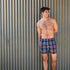 Men's Deep Water Check Bamboo Boxer Shorts - Navy & Red