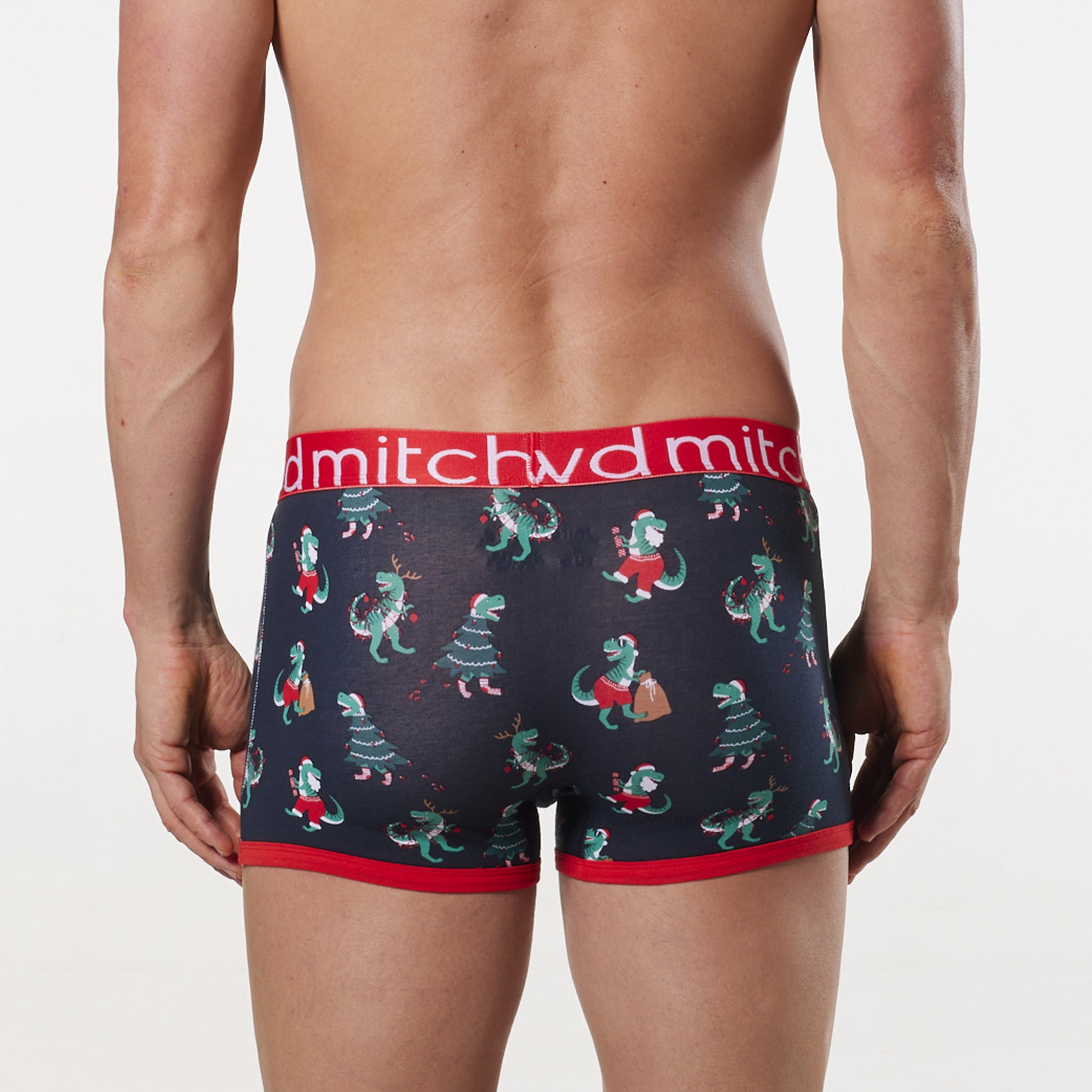 Men's Dino Santa Cotton Trunk - Navy - Image 3