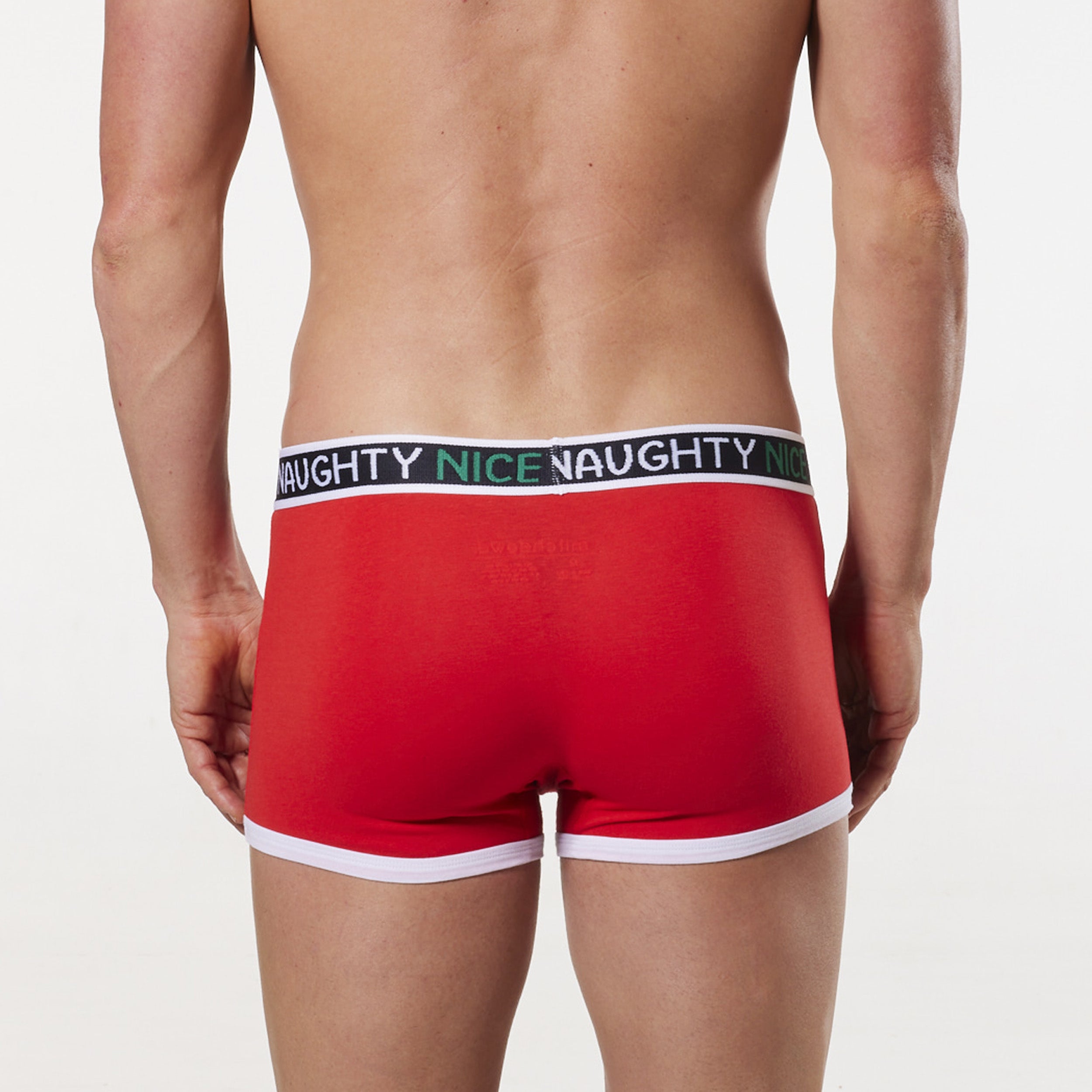 Men's Christmas Santa Cotton Trunk with Santa Hat Gift - Red - Image 4