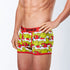 Men's All Over Grinch Fitted Mid-Length Trunk - Red
