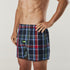 Men's Deep Water Check Bamboo Boxer Shorts - Navy & Red