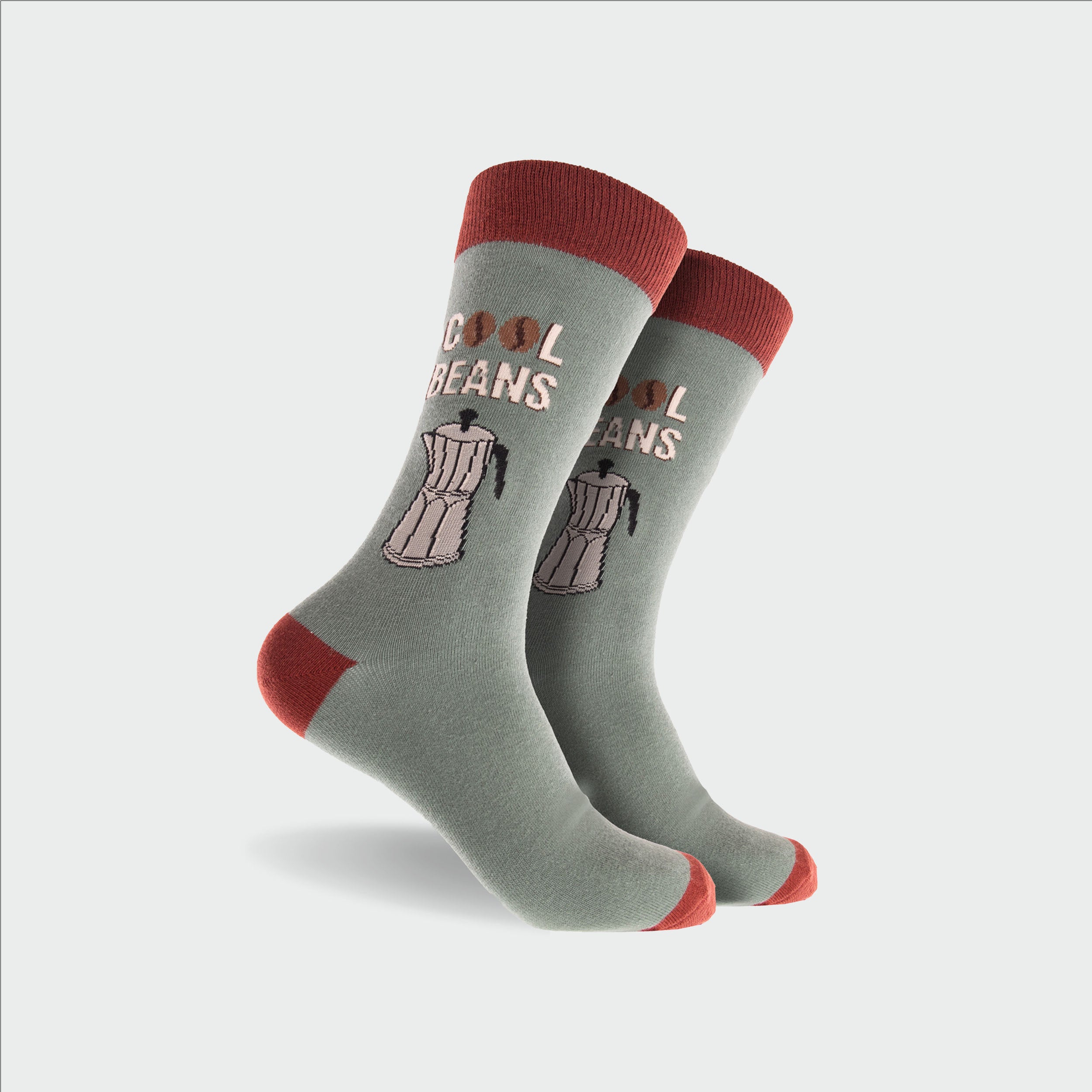 Men's Cool Beans Cotton Crew Socks - Green - Image 1