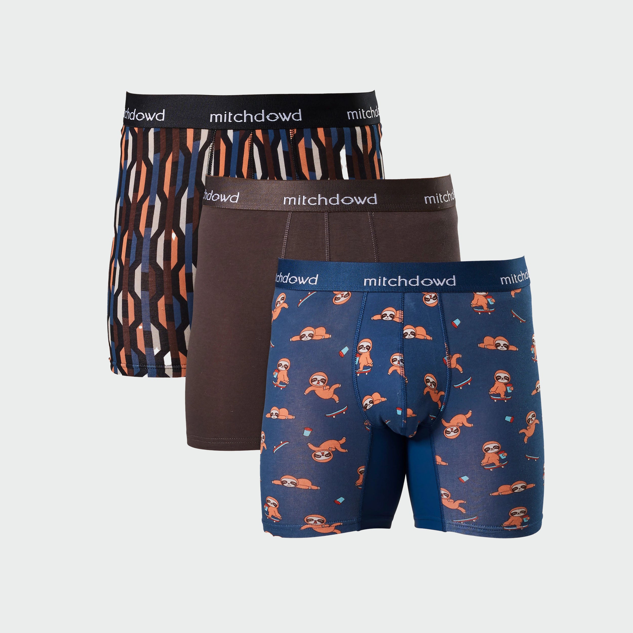 Men's Sloth Stack Cotton Comfort Trunk 3 Pack Model Image 1