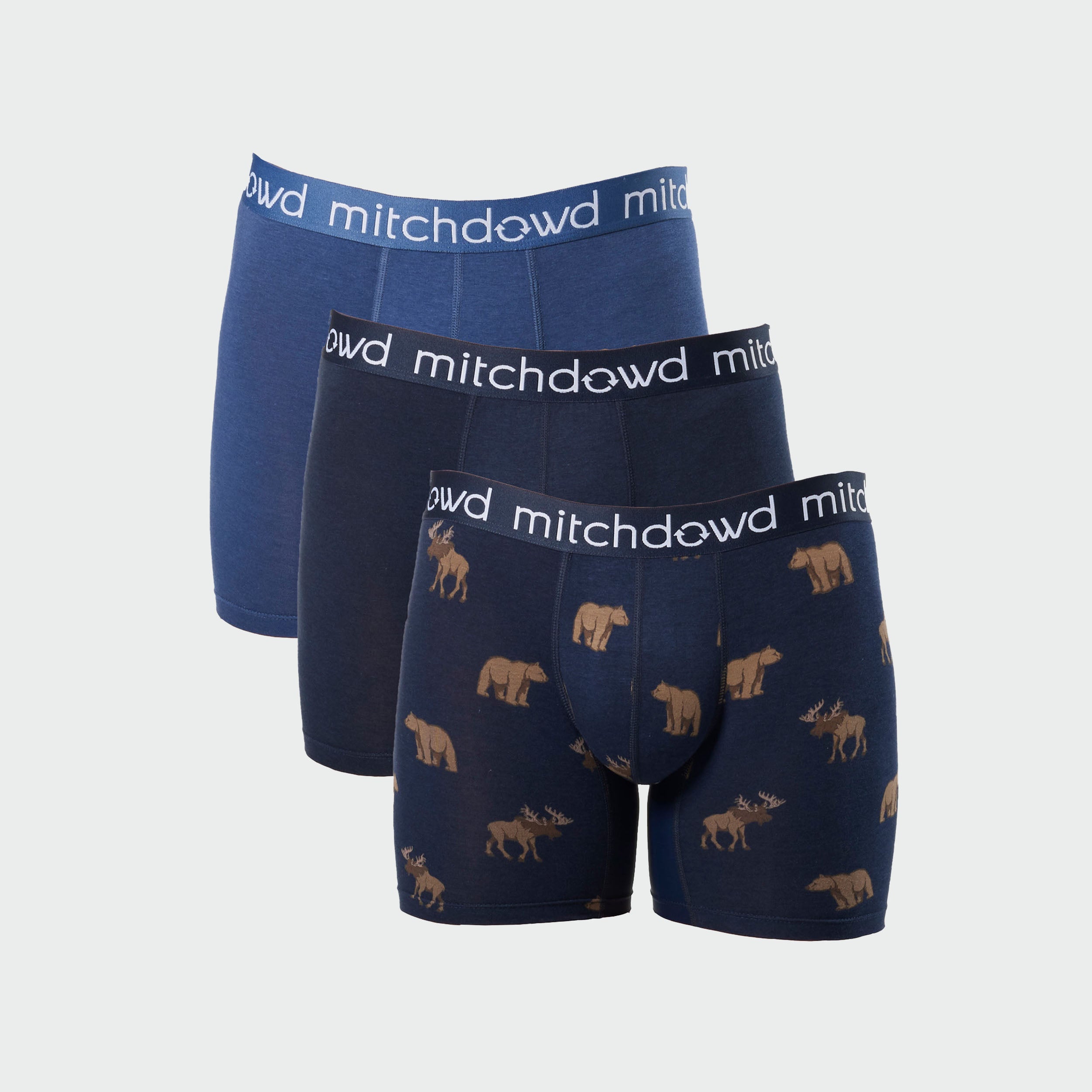 Men's Bear & Moose Bamboo Comfort Trunk 3 Pack - Navy - Image 1