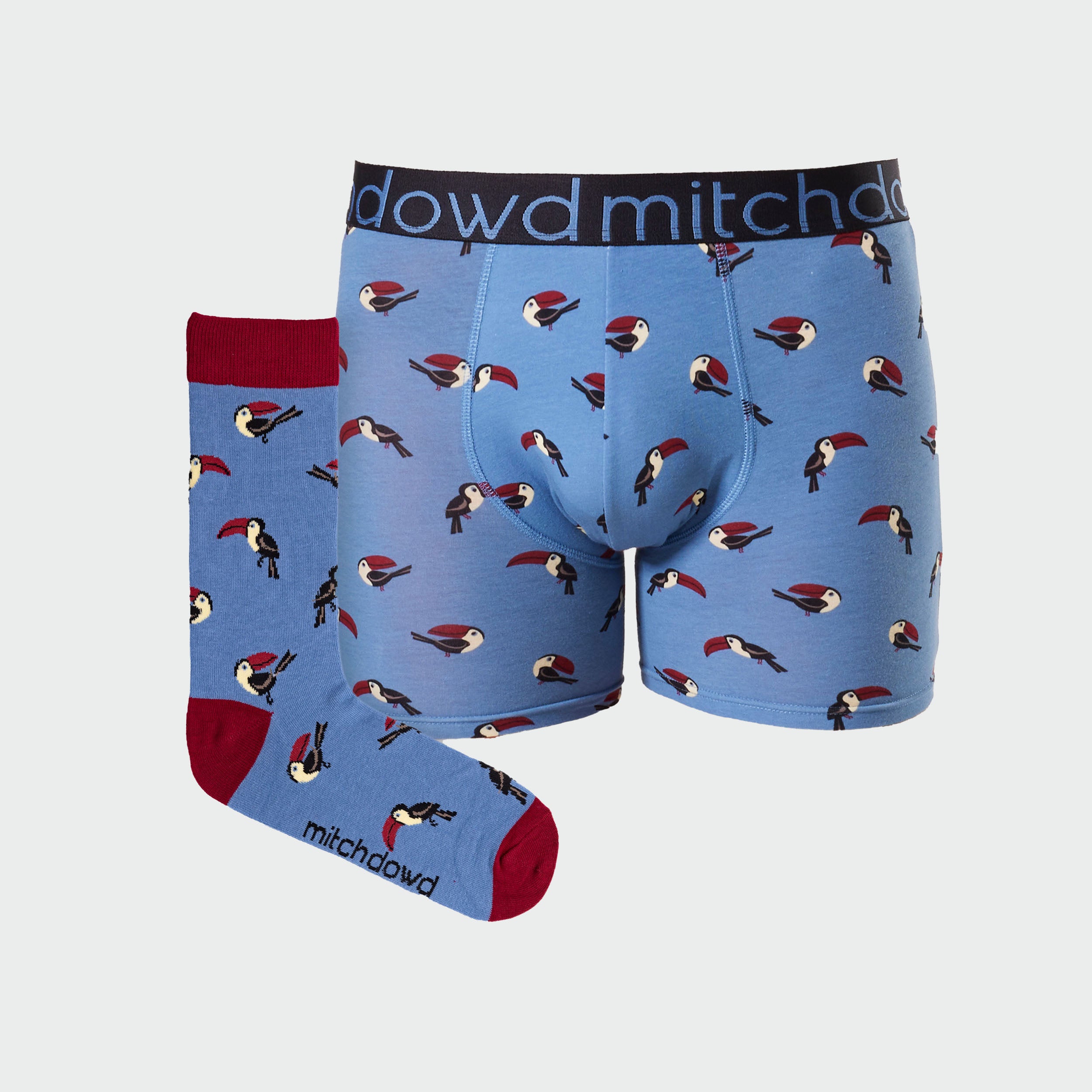 Men's Toucan Cotton Room To Move Trunks & Sock Gift Box - Denim -Image 1