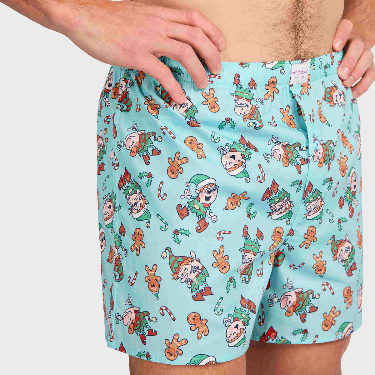 Mitchdowd Men's Guilty Elf Cotton Boxer Short