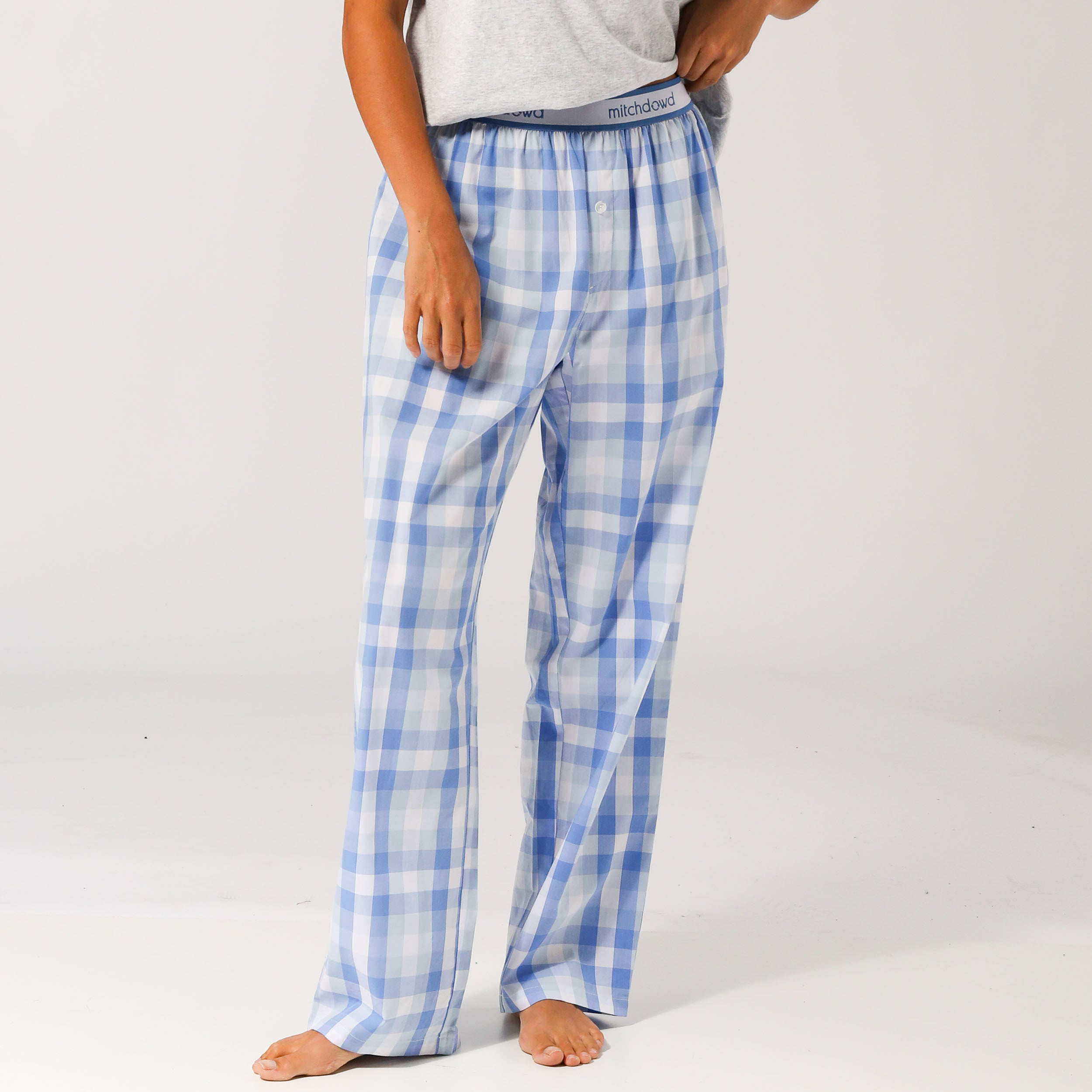 Women's Check Sleep Pants - Blue - Image 2