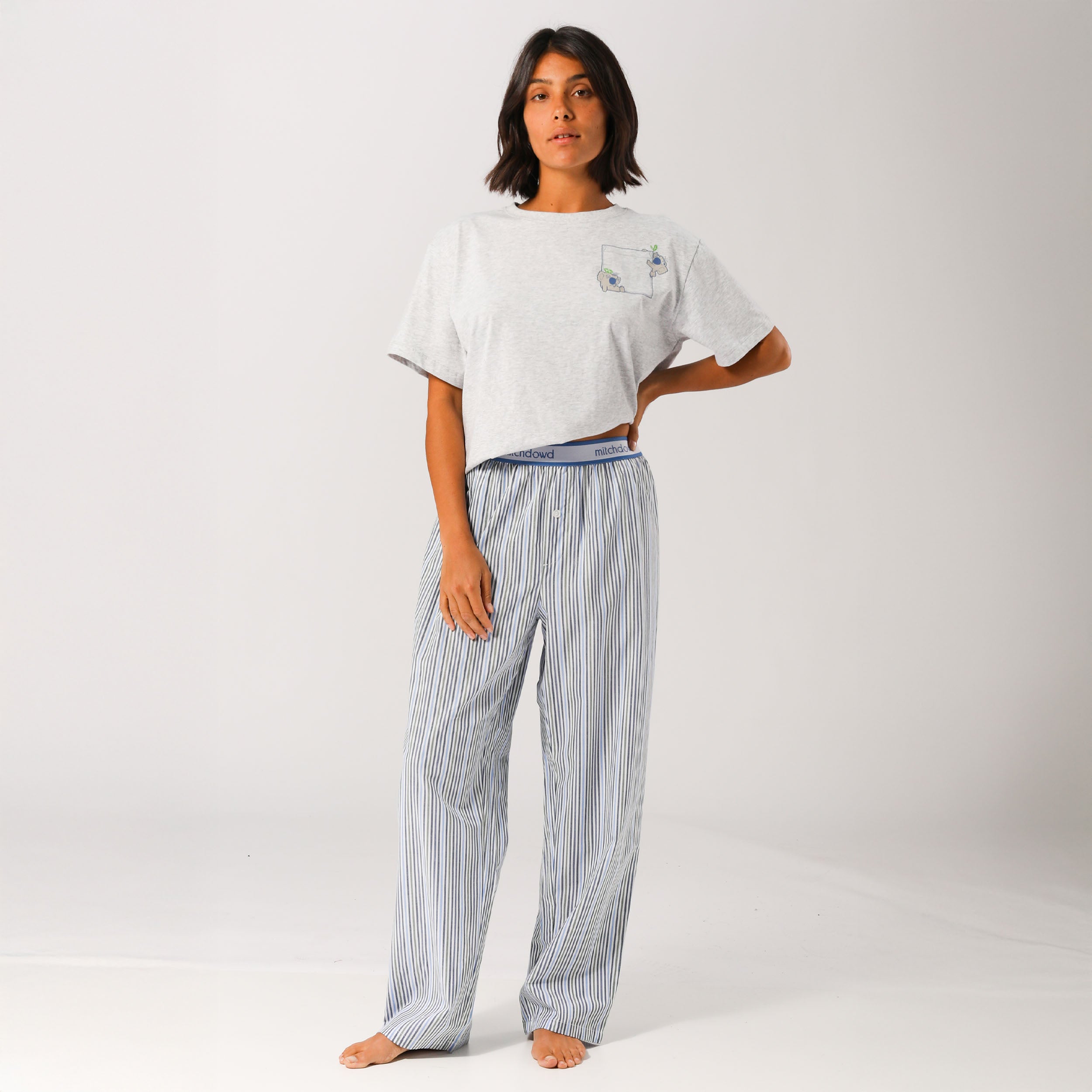 Women's Stripe Sleep Pants- Multi - Image 1