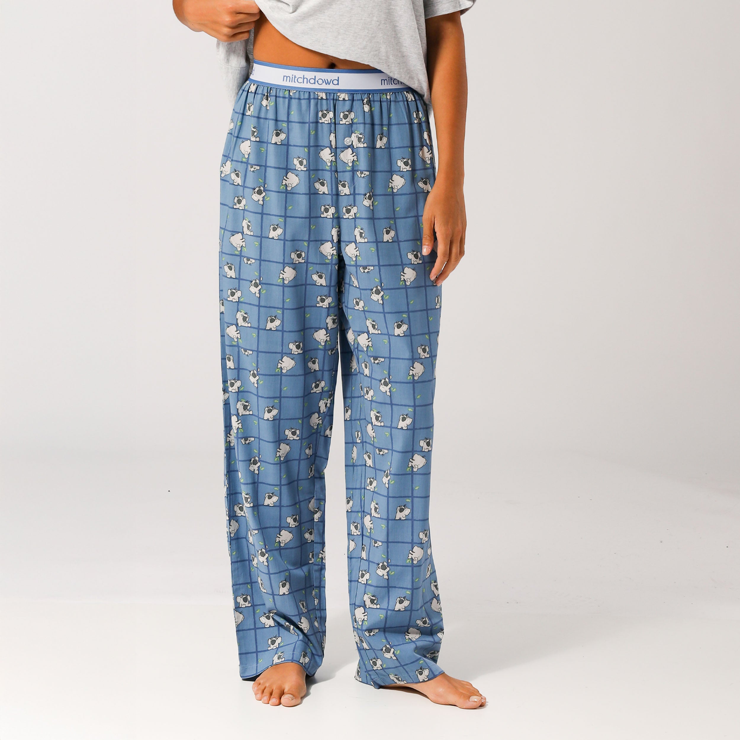 Womens Koala Sleep Pants - Blue - Image 2