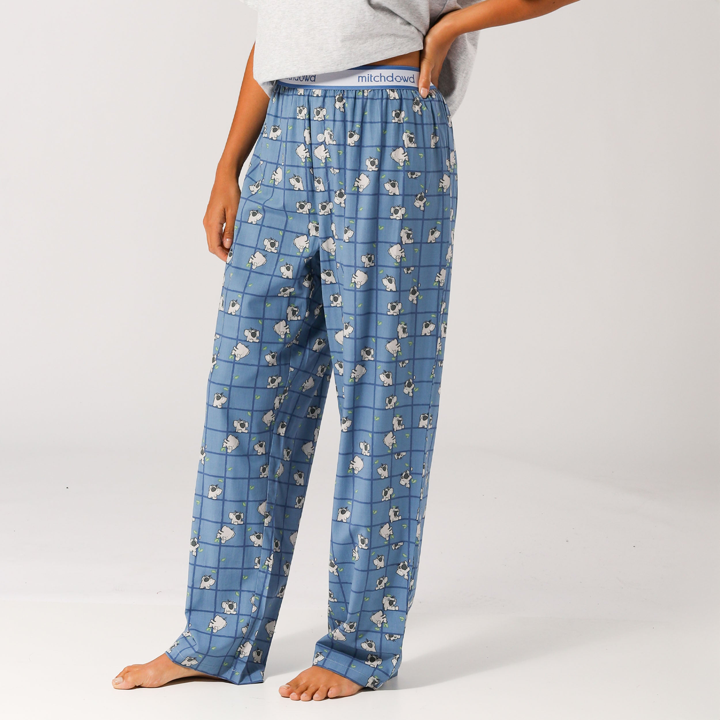 Womens Koala Sleep Pants - Blue - Image 3