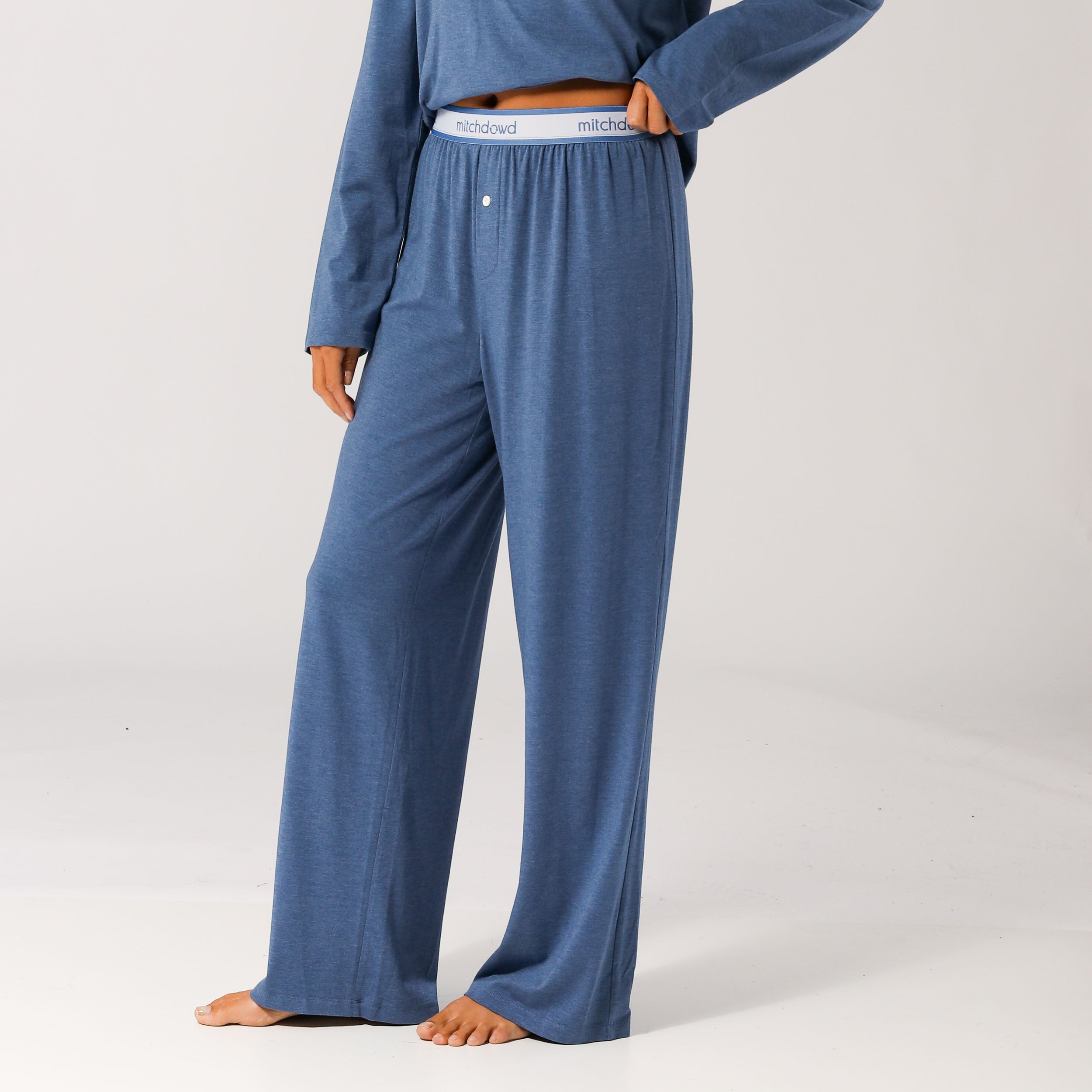 Women's Bamboo Knit Sleep Pants - Blue Marle - Image 3