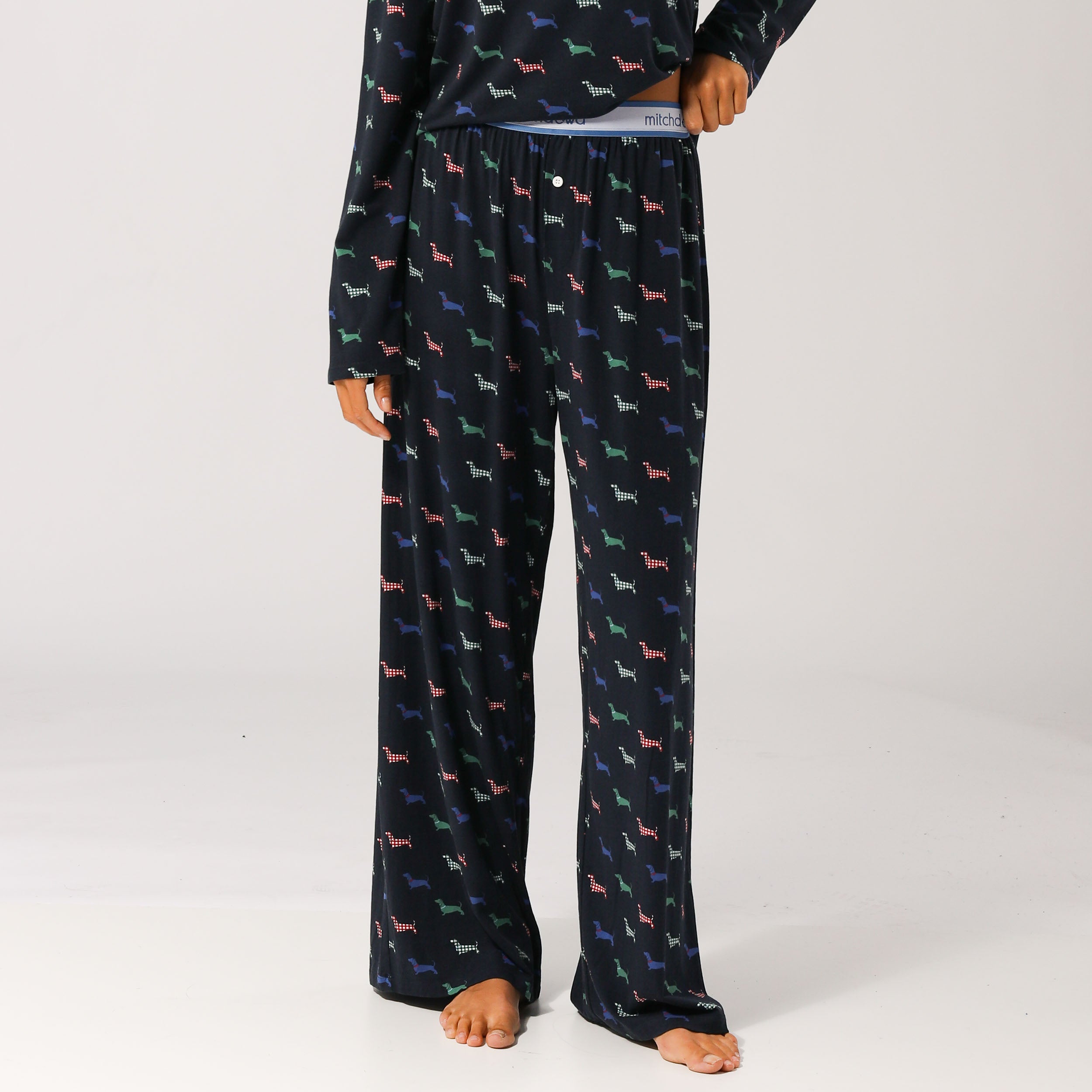 Women's Doggy Bamboo Sleep Pant - Navy - Image 2