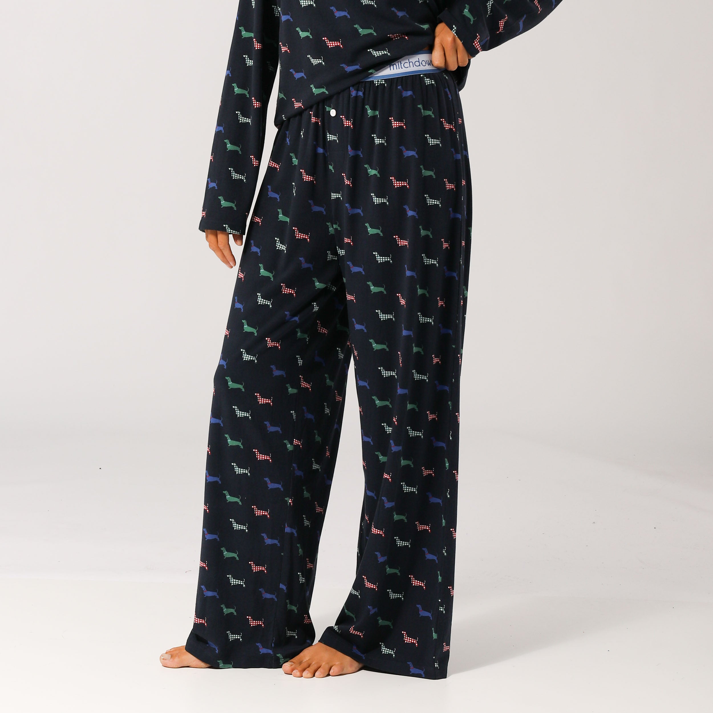 Women's Doggy Bamboo Sleep Pant - Navy - Image 3