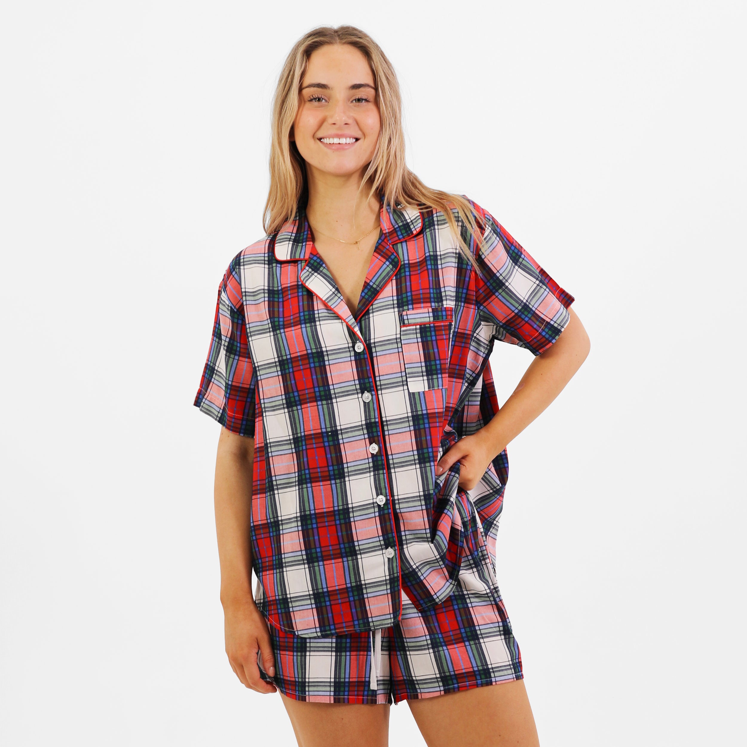 Mitchdowd Womens Bamboo Check Fam Jam Pyjama Set