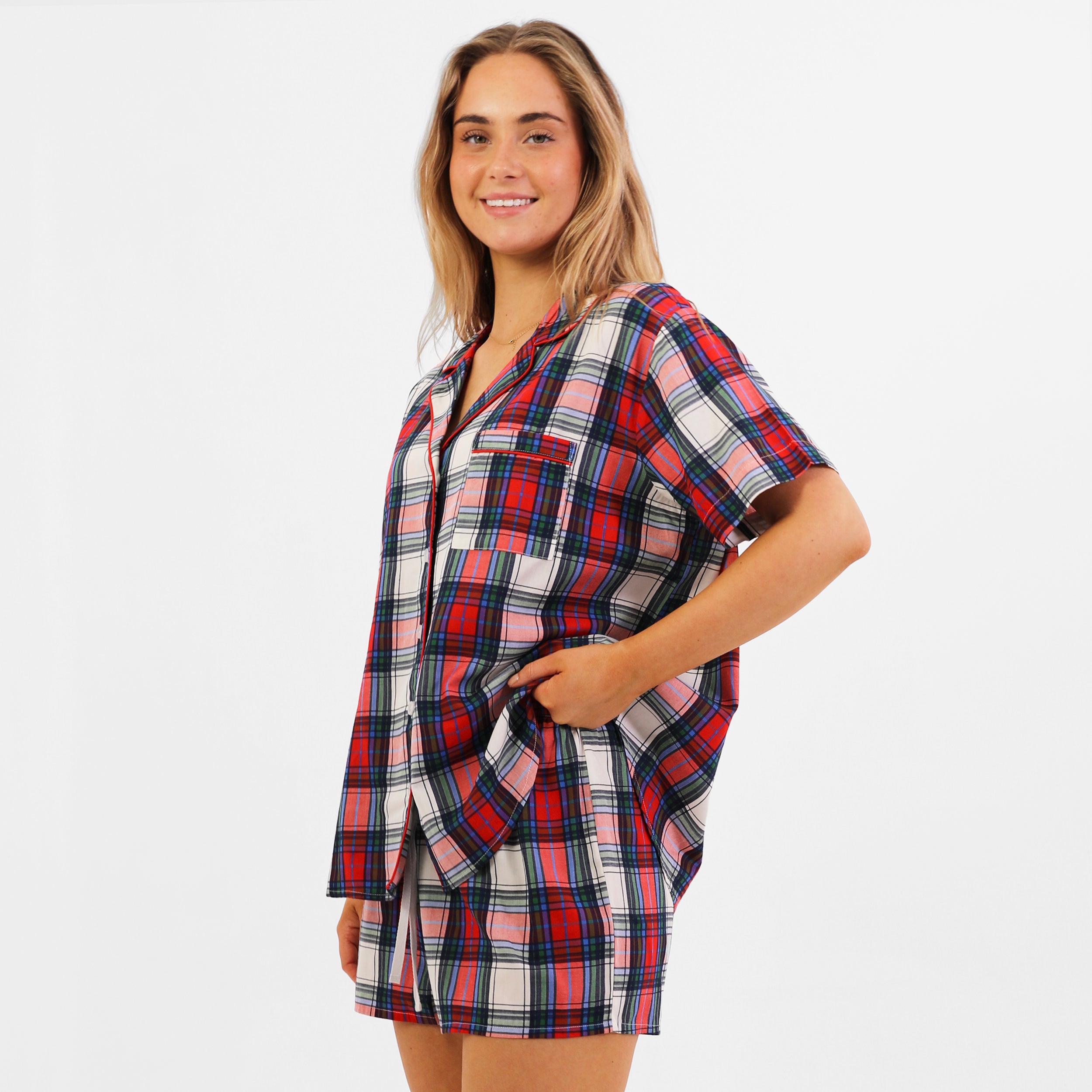 Mitchdowd Womens Bamboo Check Fam Jam Pyjama Set