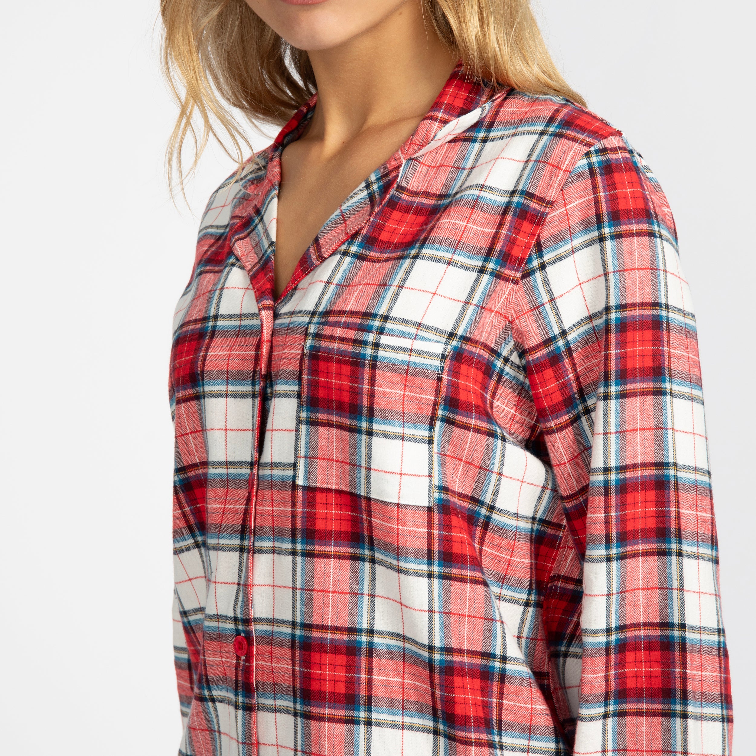Women's Red Check Flannel Pyjama Set