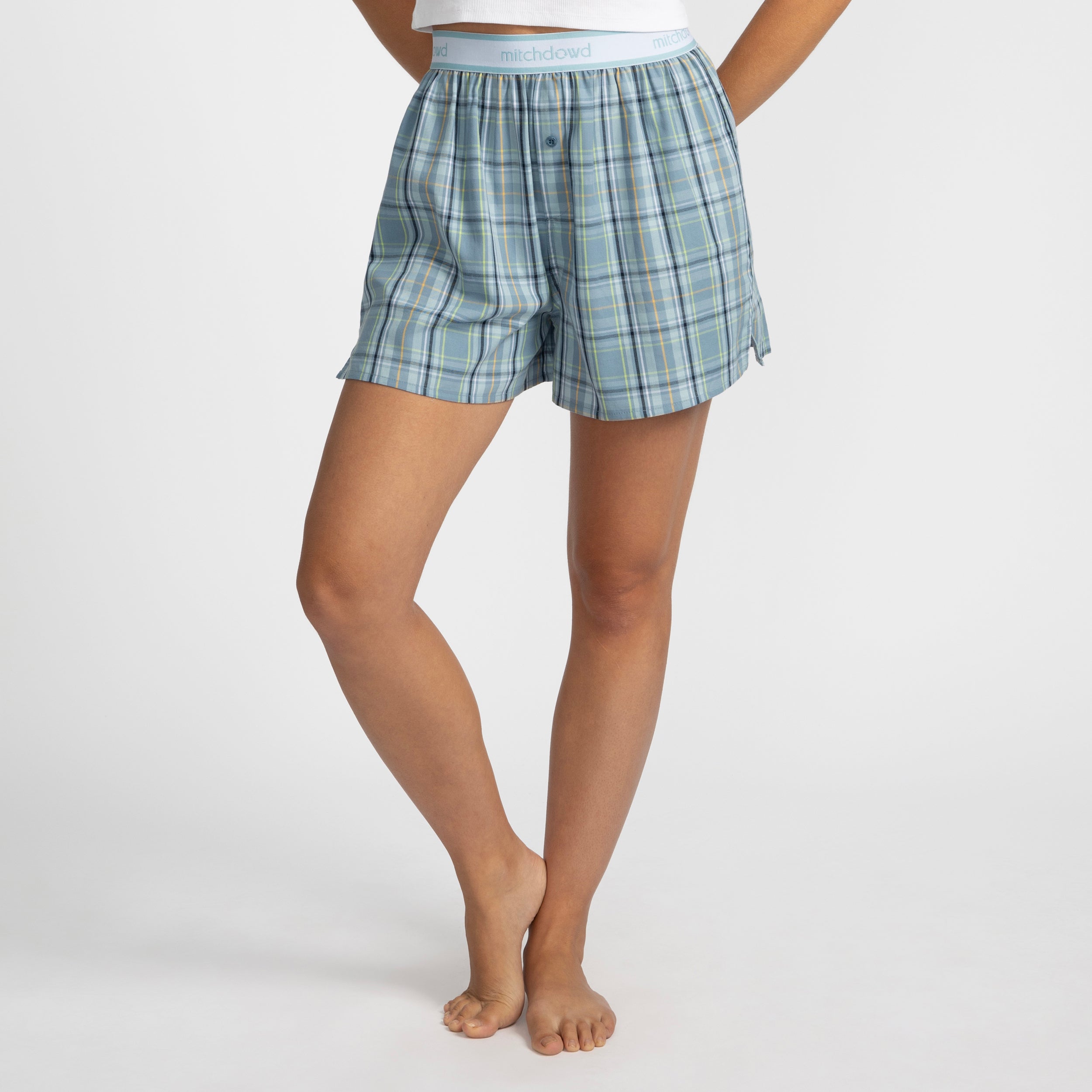Women's Waves Check Boxer Short - Multi