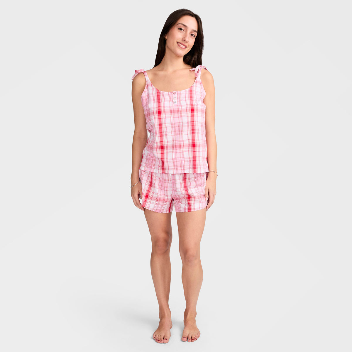 Mitchdowd Women's Summer Pink Cami Bamboo Pyjama Set