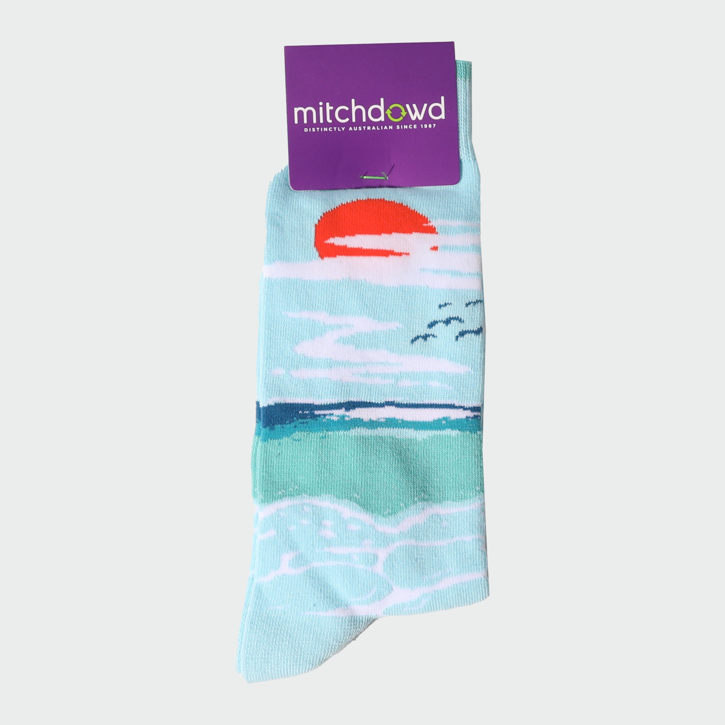 Mitchdowd Mens Beach Sunset Crew Socks