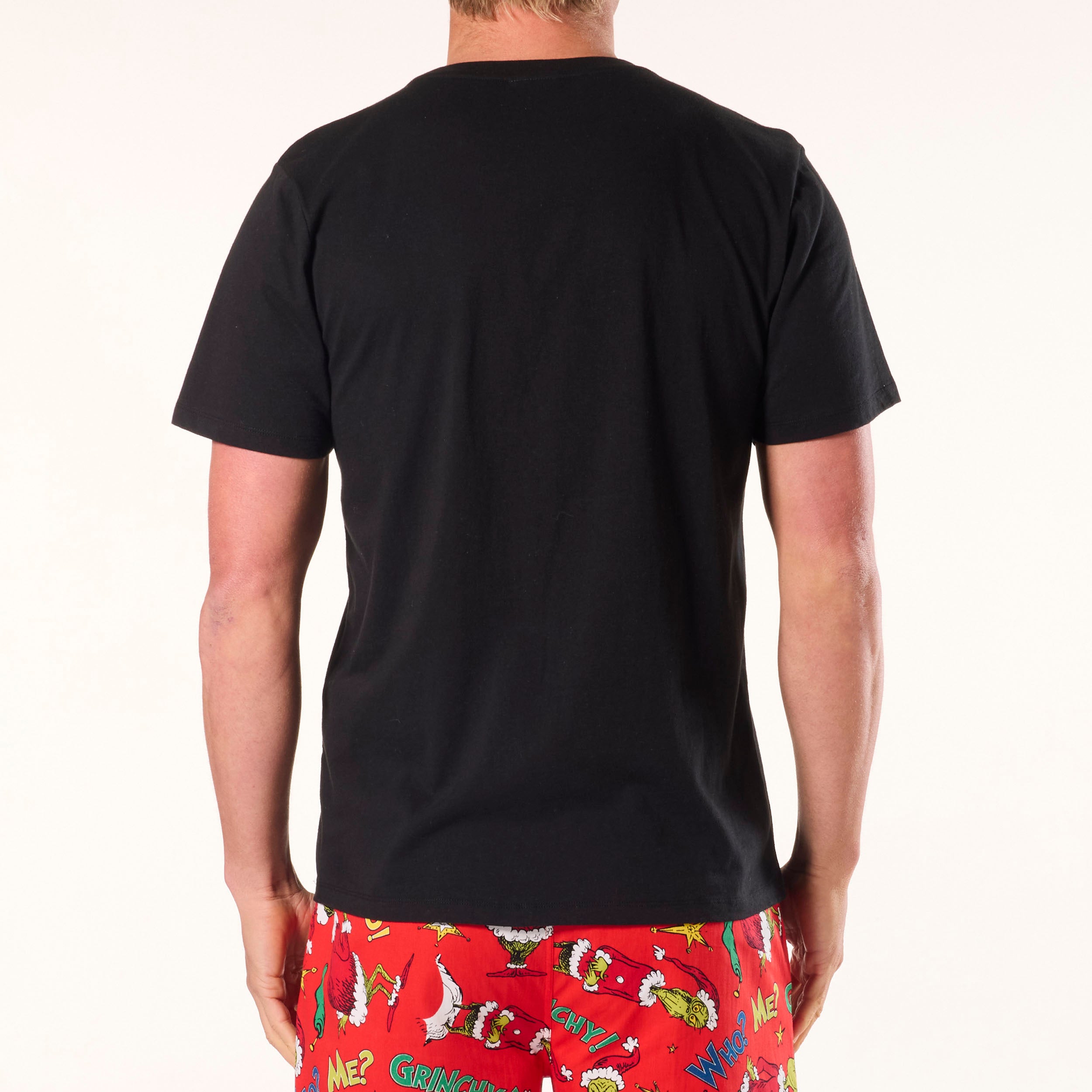 Men's Grinch Ho Ho No Cotton Sleep Tee - Black - Image 3