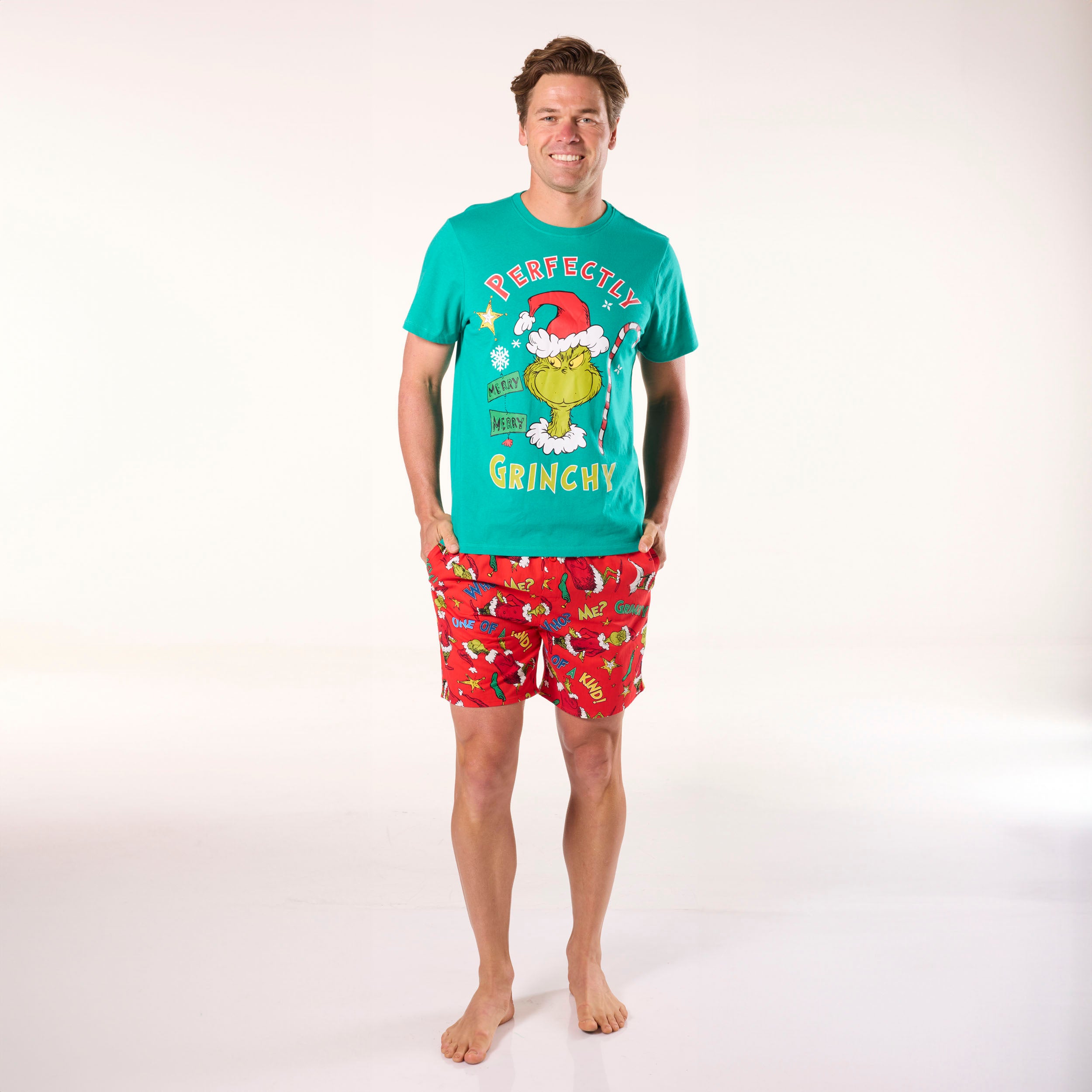 Men's Grinch Grinchy Cotton Sleep Tee - Green - Image 4