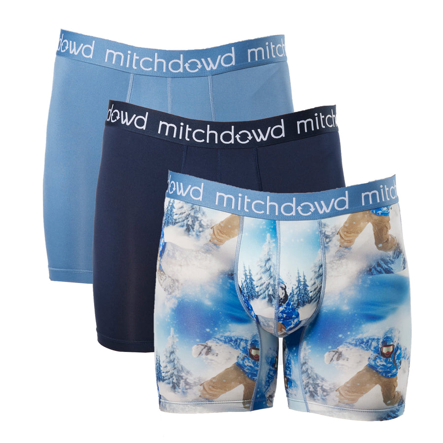 Men's Eco Snow Boarder Recycled Repreve® Comfort Trunk 3 Pack - Denim - Image #1