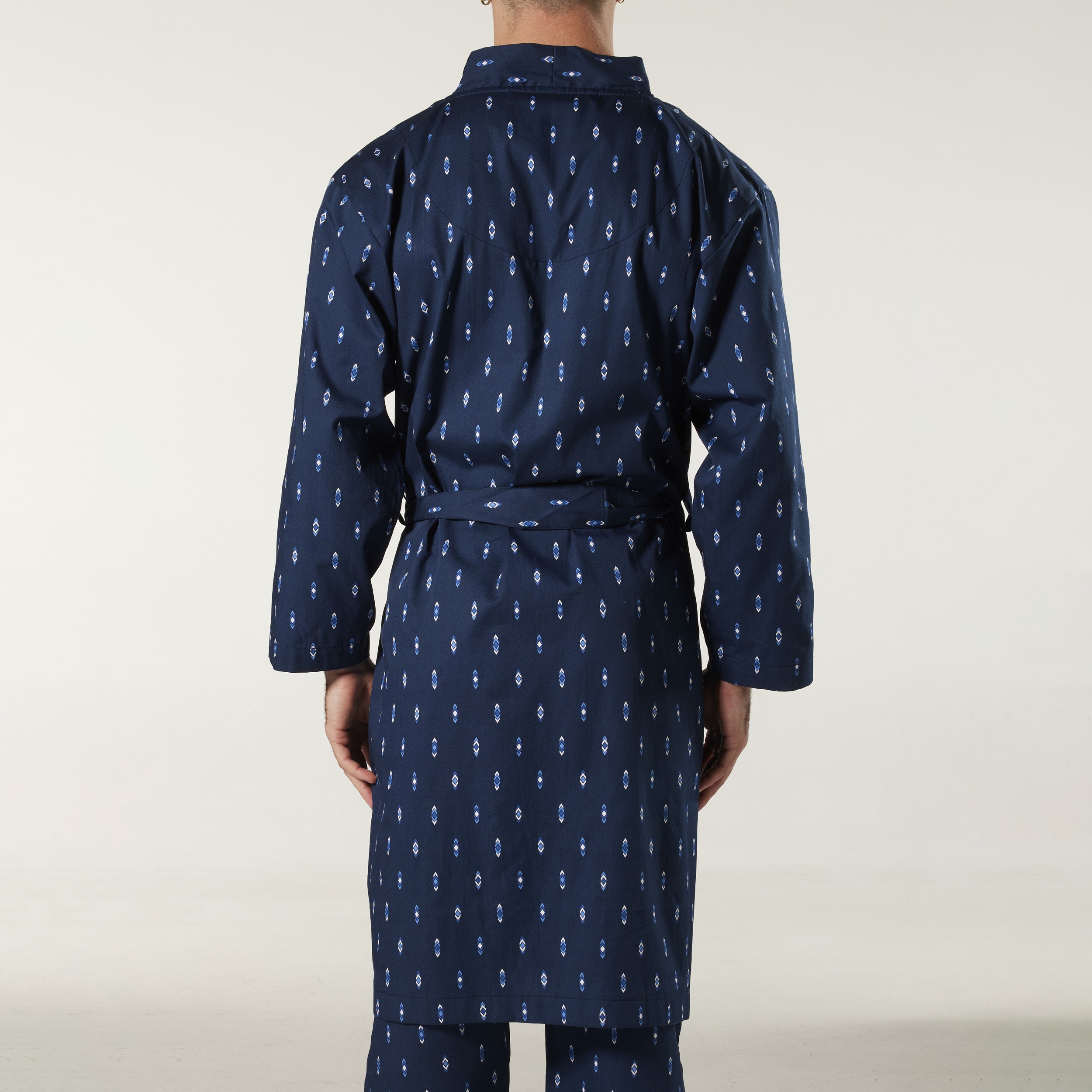 Men's Flint Cotton Robe - Navy - Image 3