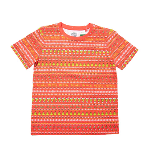 Kid's Unisex Grinch Fam Jams Cotton Pyjama Set - Red