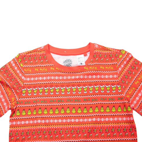 Kid's Unisex Grinch Fam Jams Cotton Pyjama Set - Red