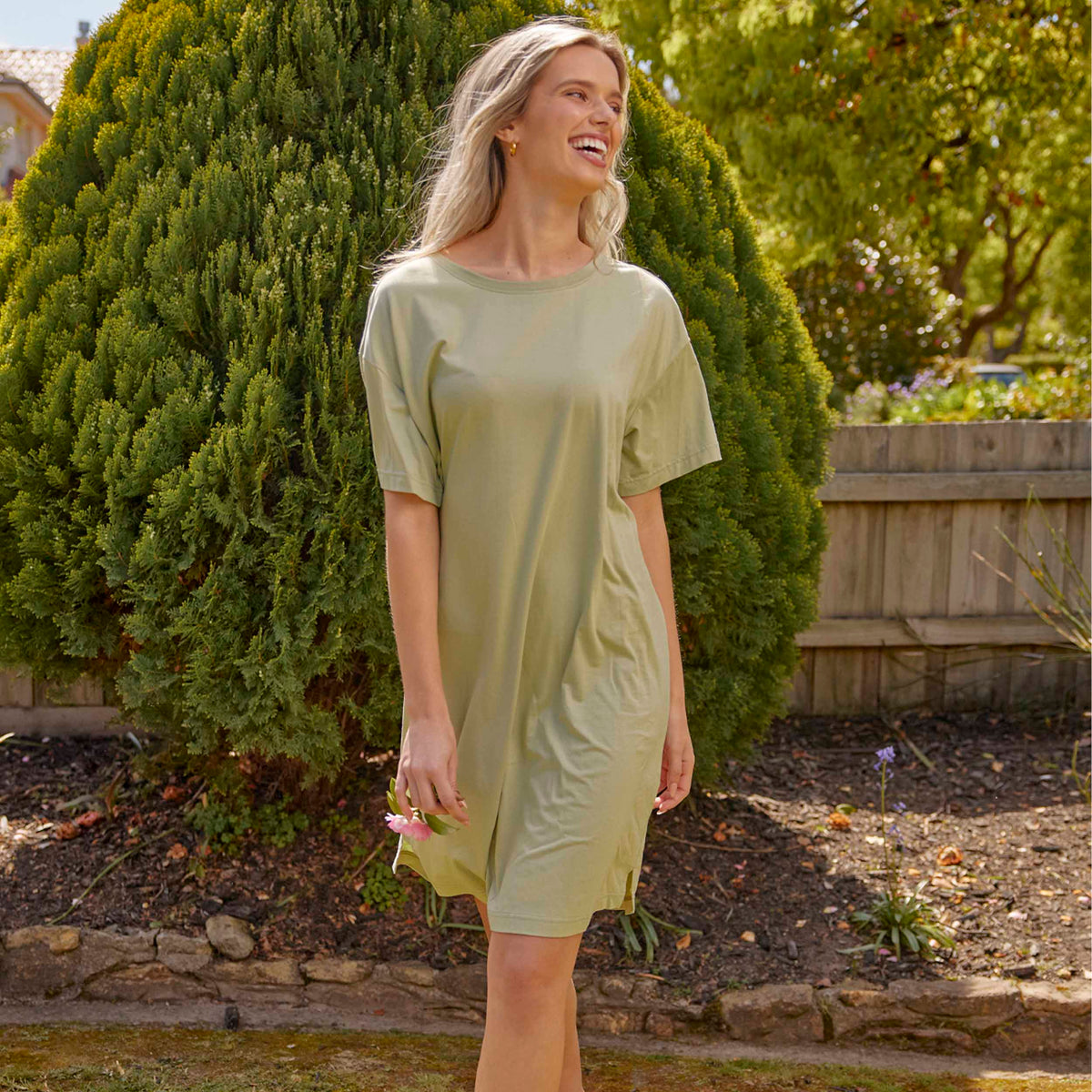 Mitchdowd Women's Bamboo Knit Oversize Tee