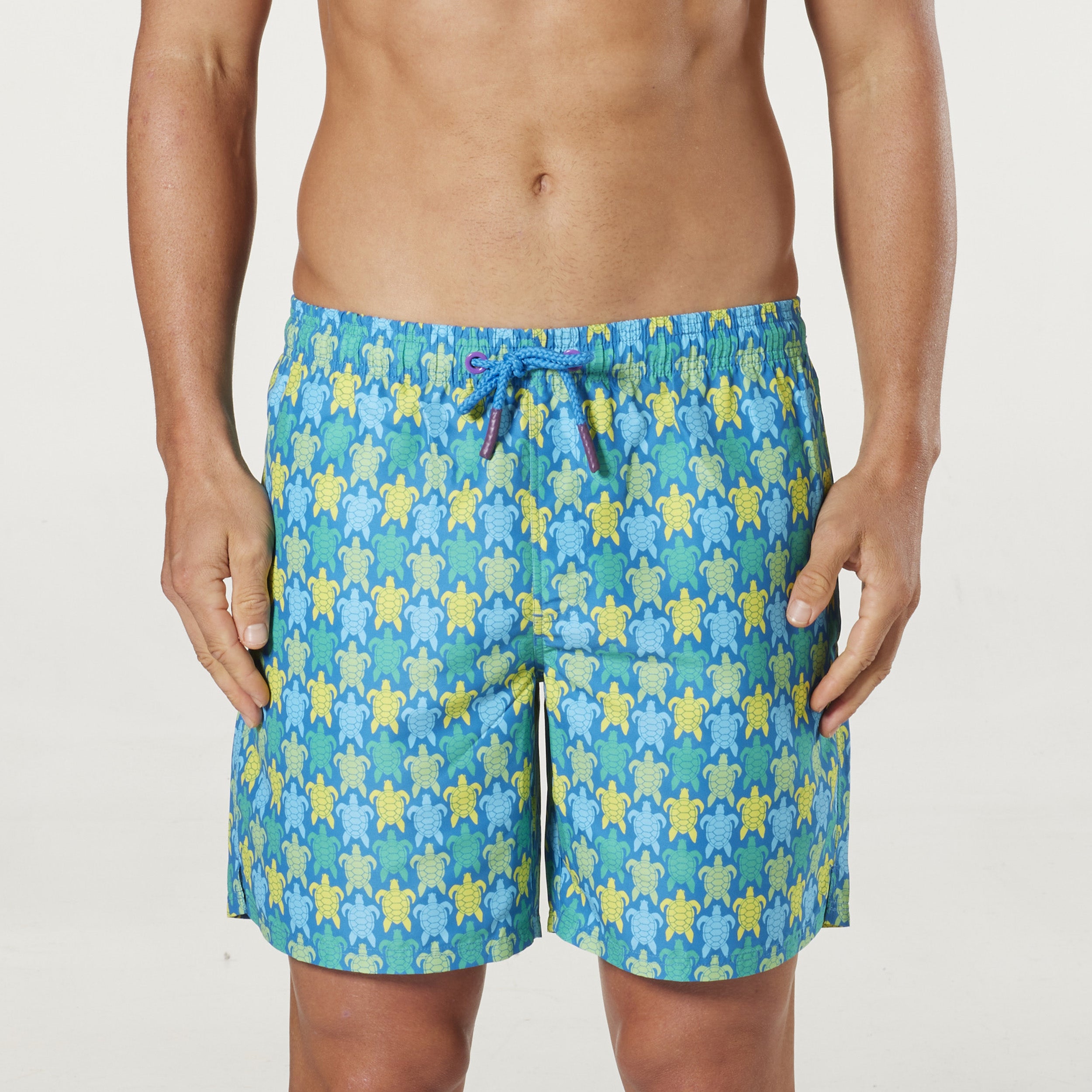 Men's Turtles Repreve® Swim Shorts - Blue - Image 1