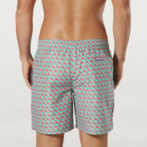 Men's Simple Flamingo Repreve® Swim Shorts - Blue