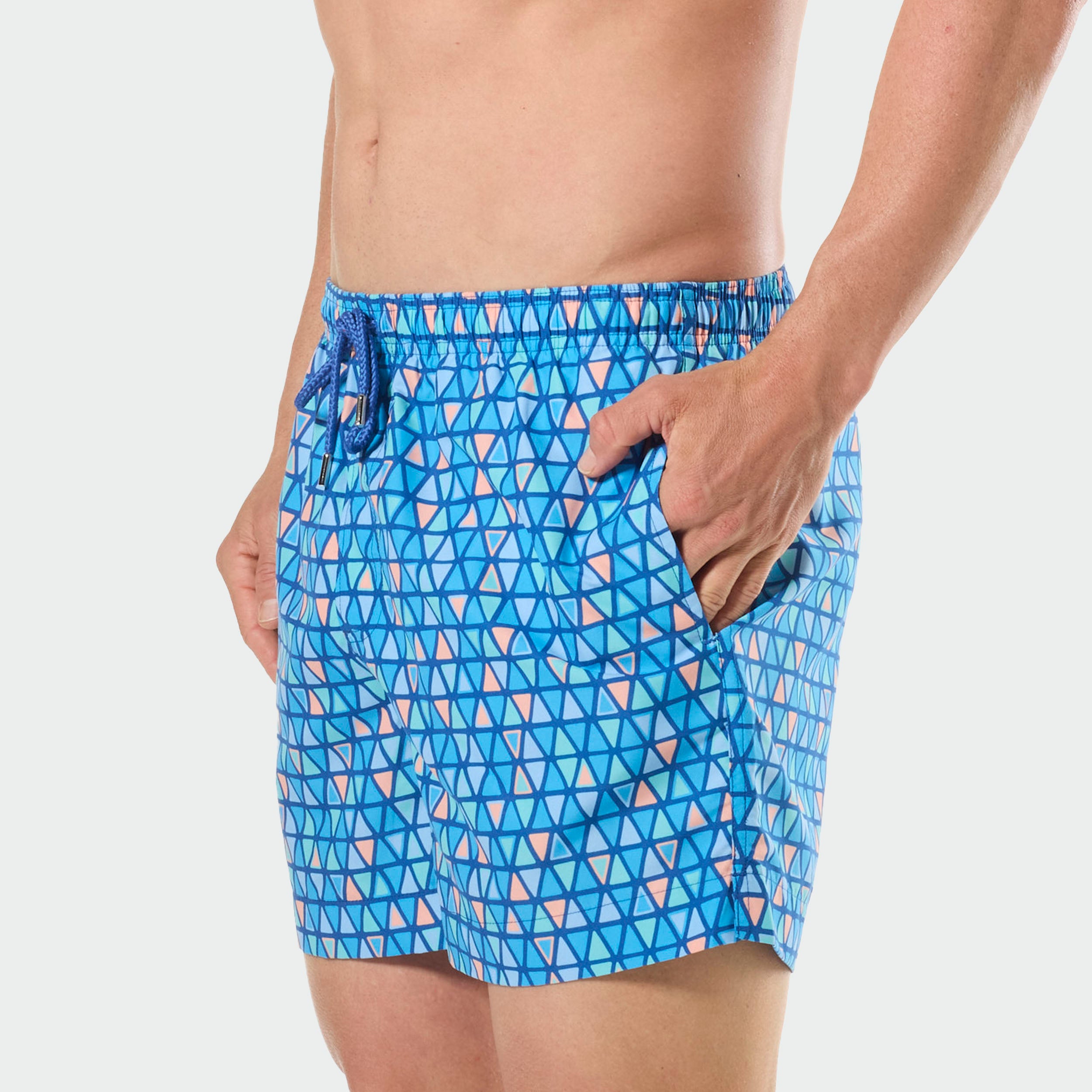Mitchdowd Ocean Mosaic Blue Men's Swim Shorts