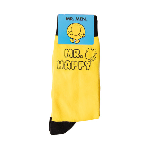 Men's Mr. Happy Cotton Crew Sock - Yellow