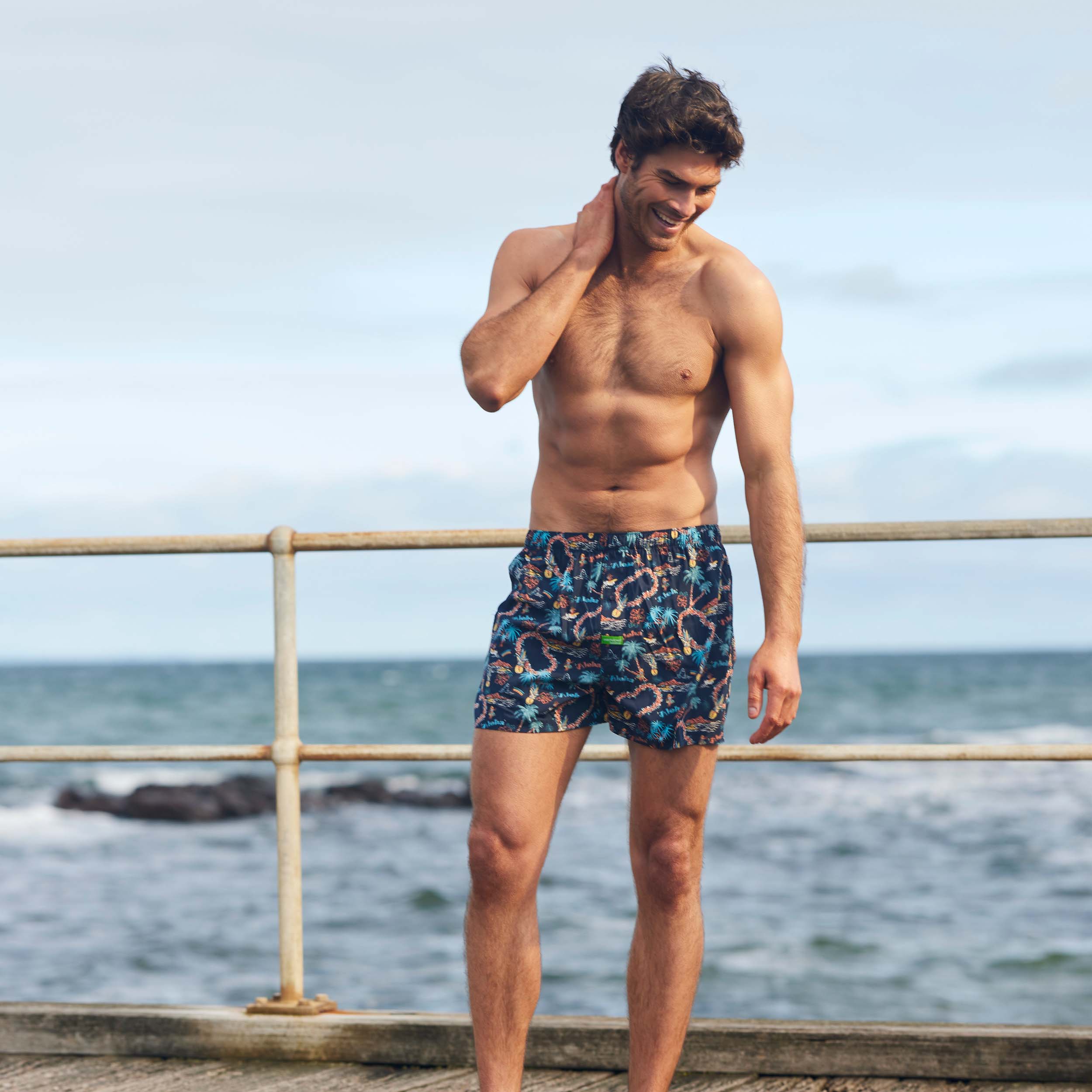 Men's Aloha Bamboo Boxer Shorts Model Image 5