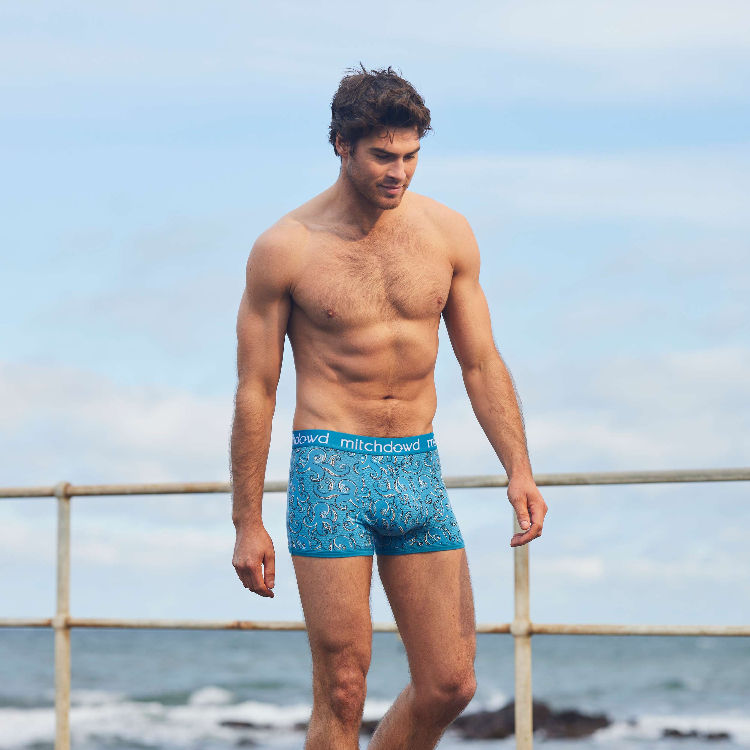 Men's Octopus Bamboo Trunk - Blue - Image 5