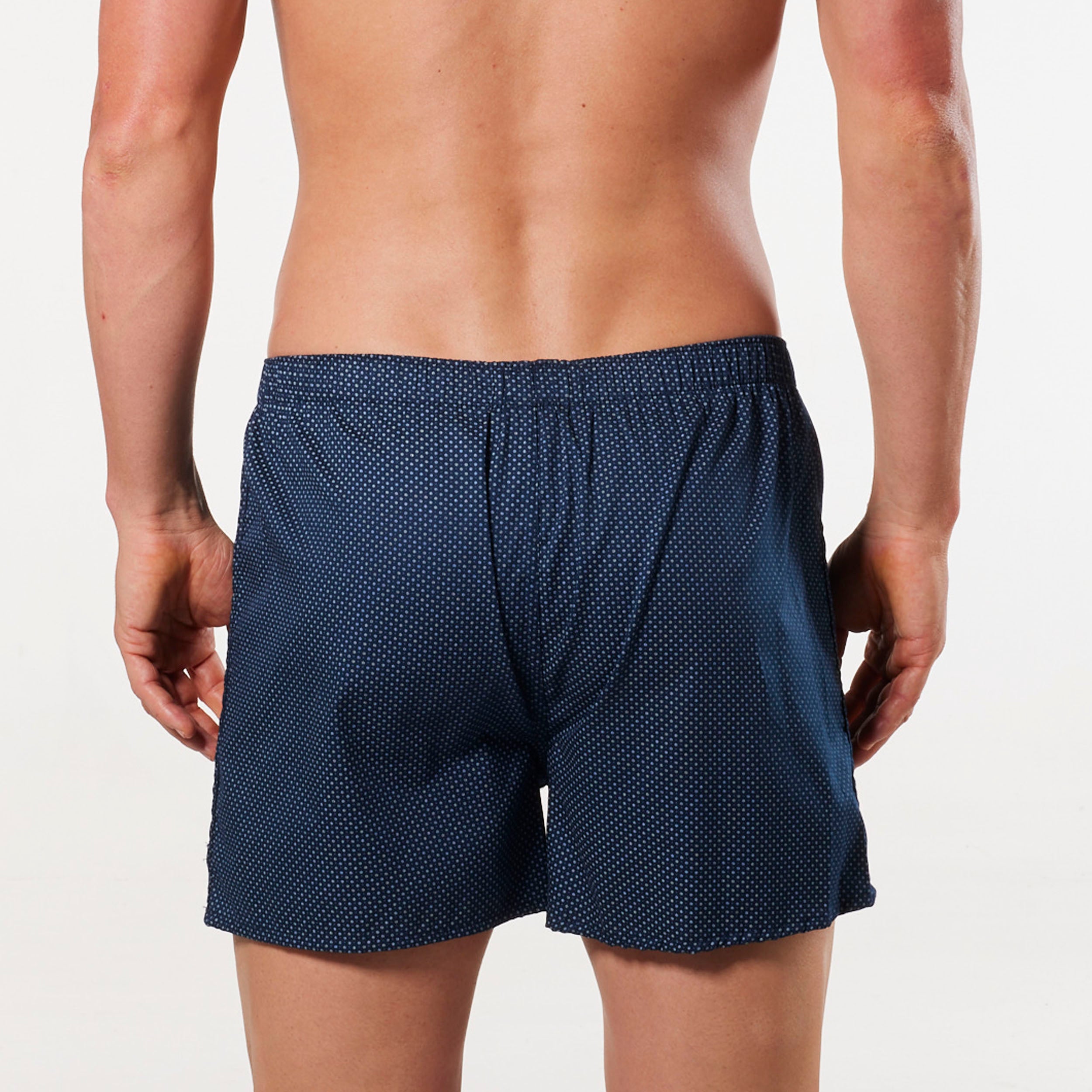 Men's Coby Printed Cotton Boxer Shorts - Navy - Image 3