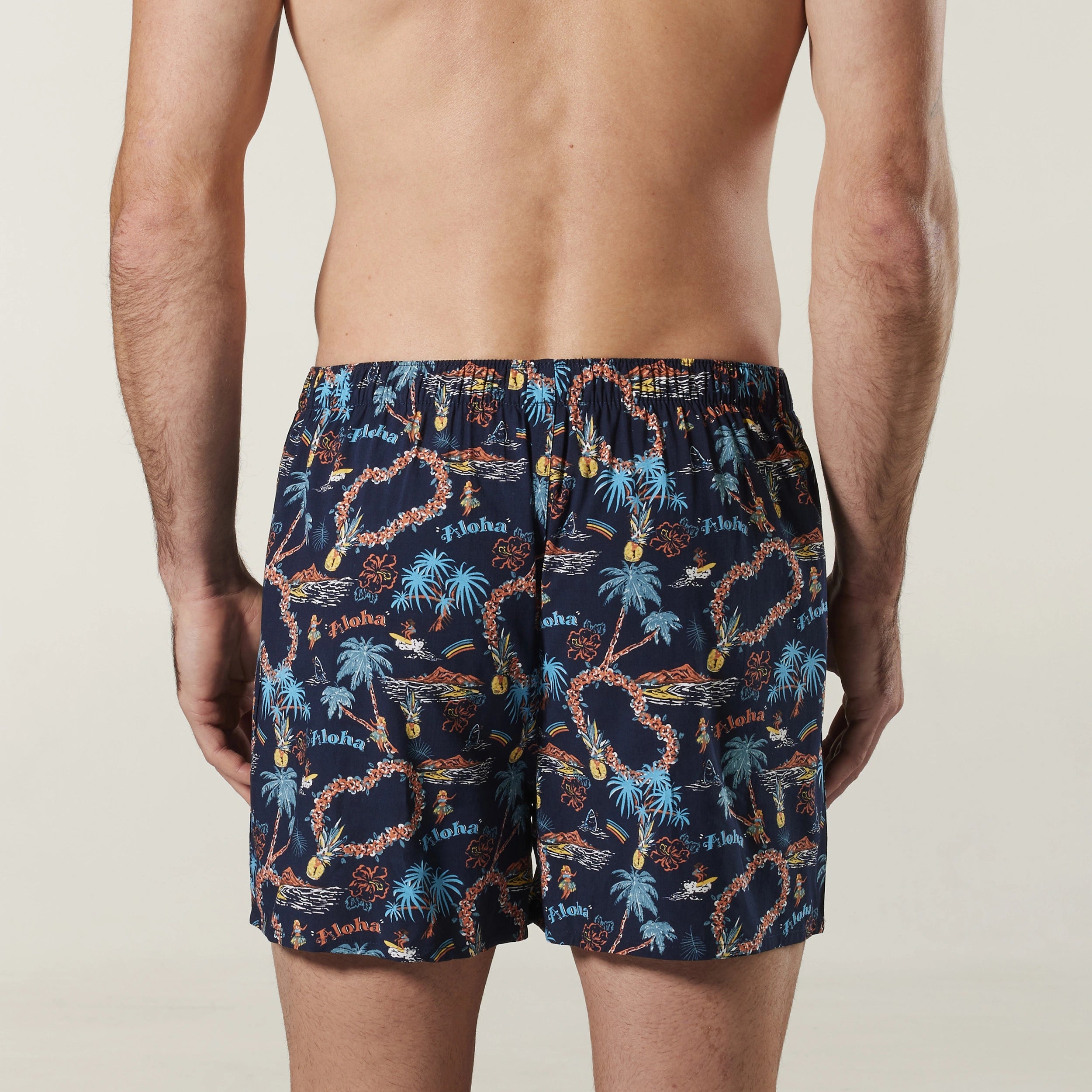 Men's Aloha Bamboo Boxer Shorts Model Image 3