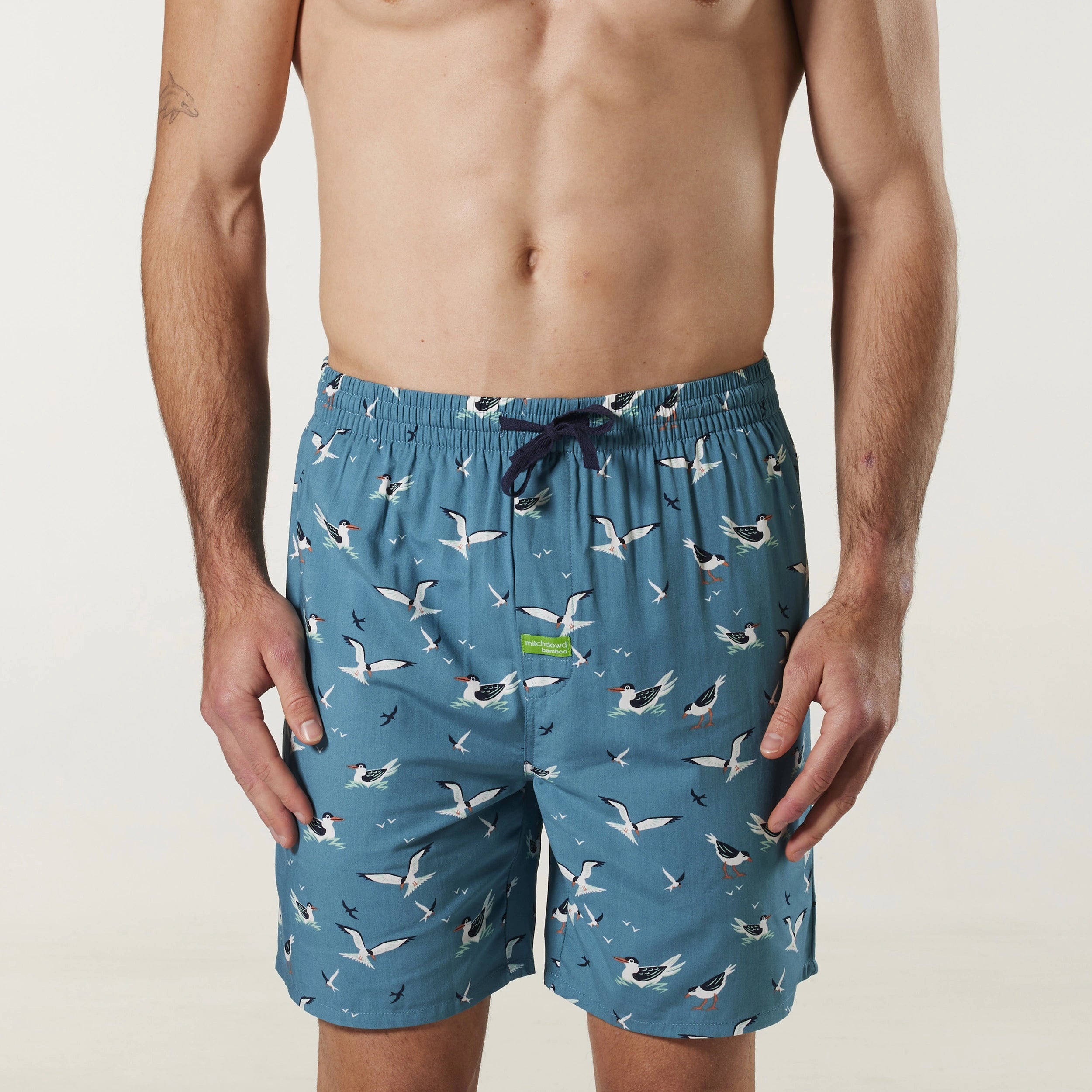 Men's Seagulls Bamboo Sleep Short Model Image 1