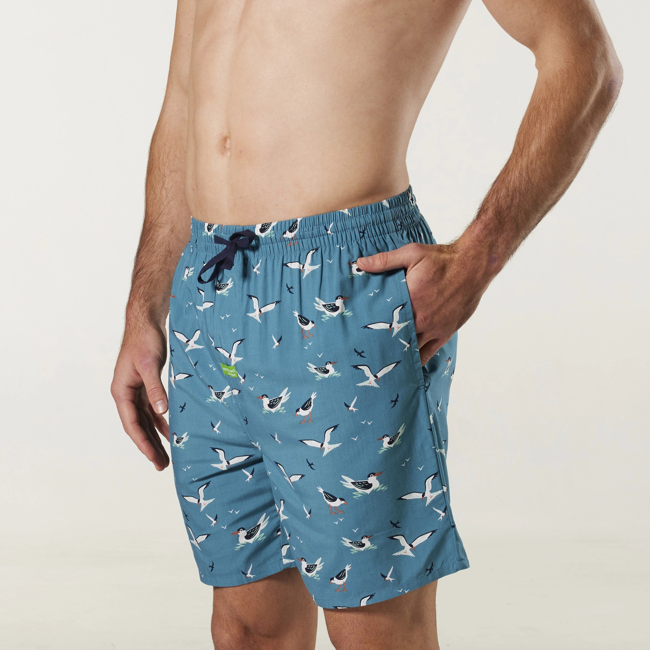 Men's Seagulls Bamboo Sleep Short Model Image 2