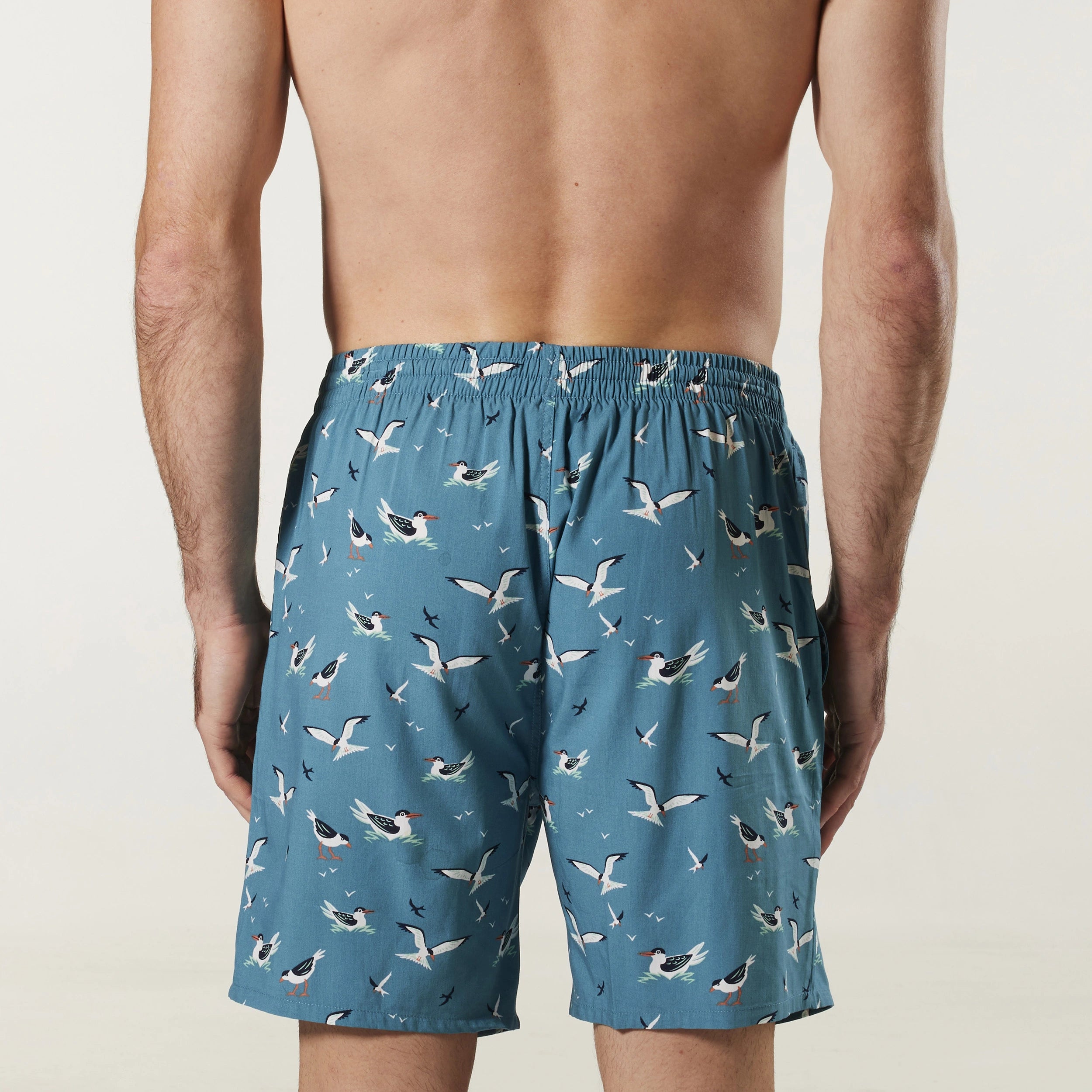 Men's Seagulls Bamboo Sleep Short Model Image 3