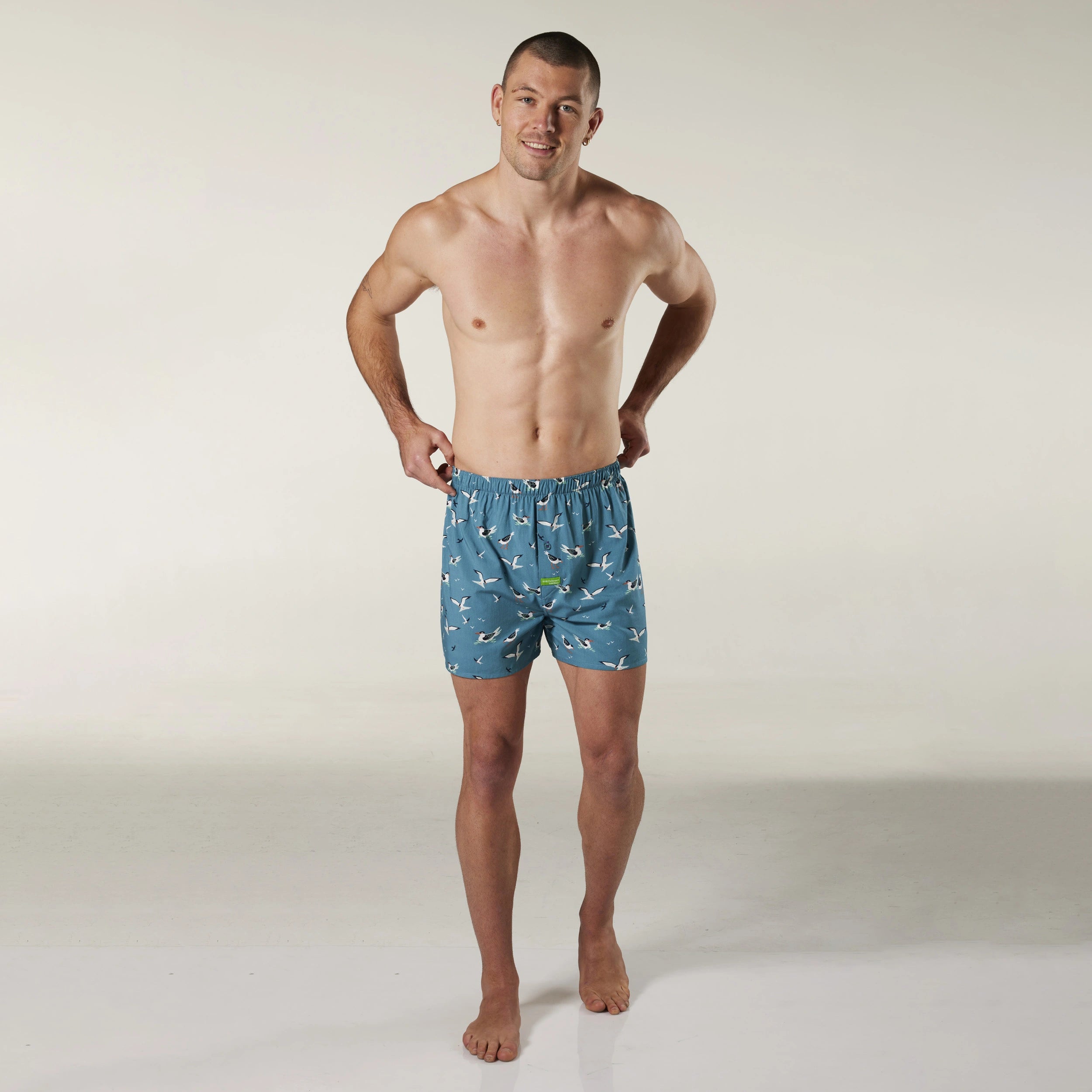 Men's Seagulls Bamboo Boxer Shorts Model Image 4