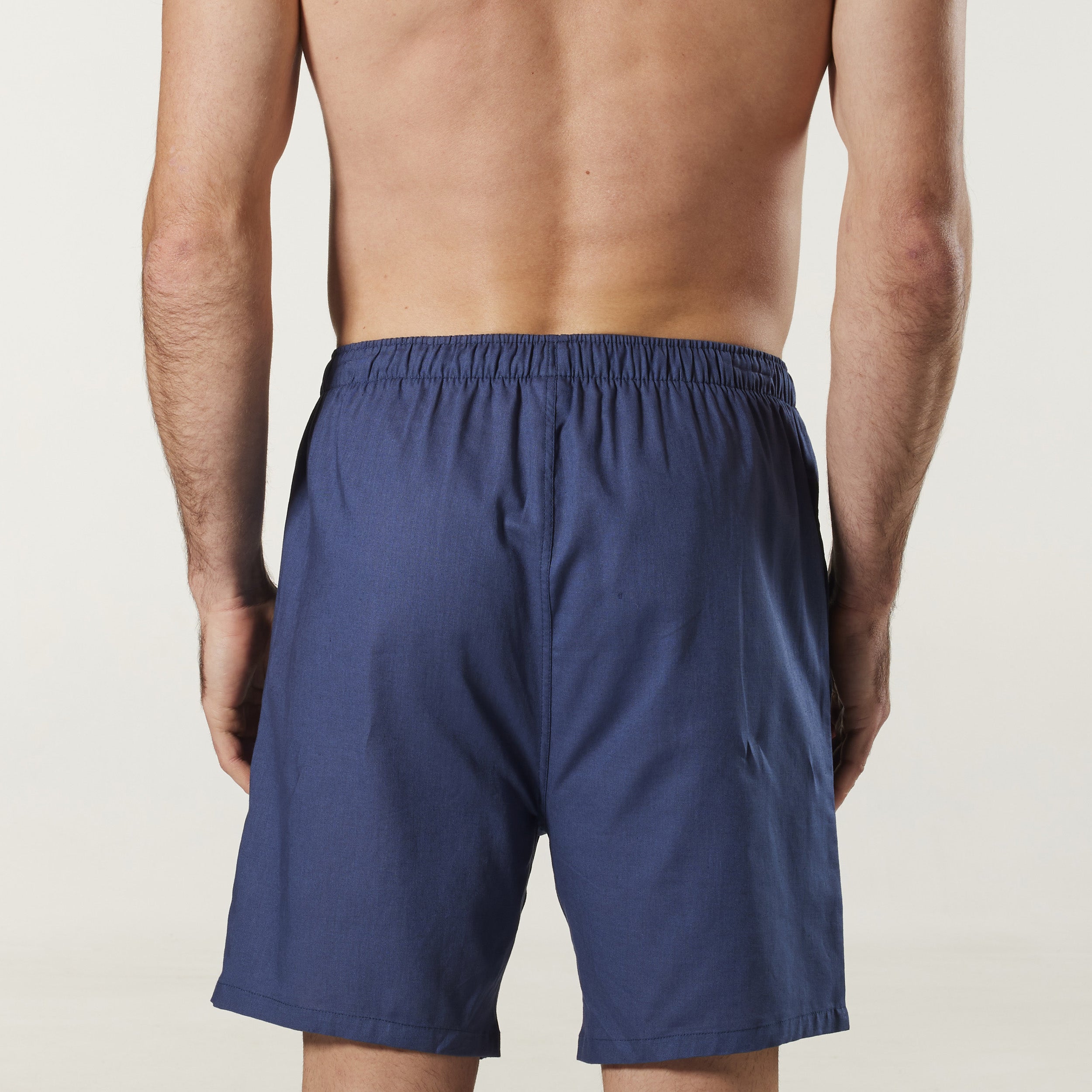 Men's Linen Blend Sleep Short - Denim - Image 3